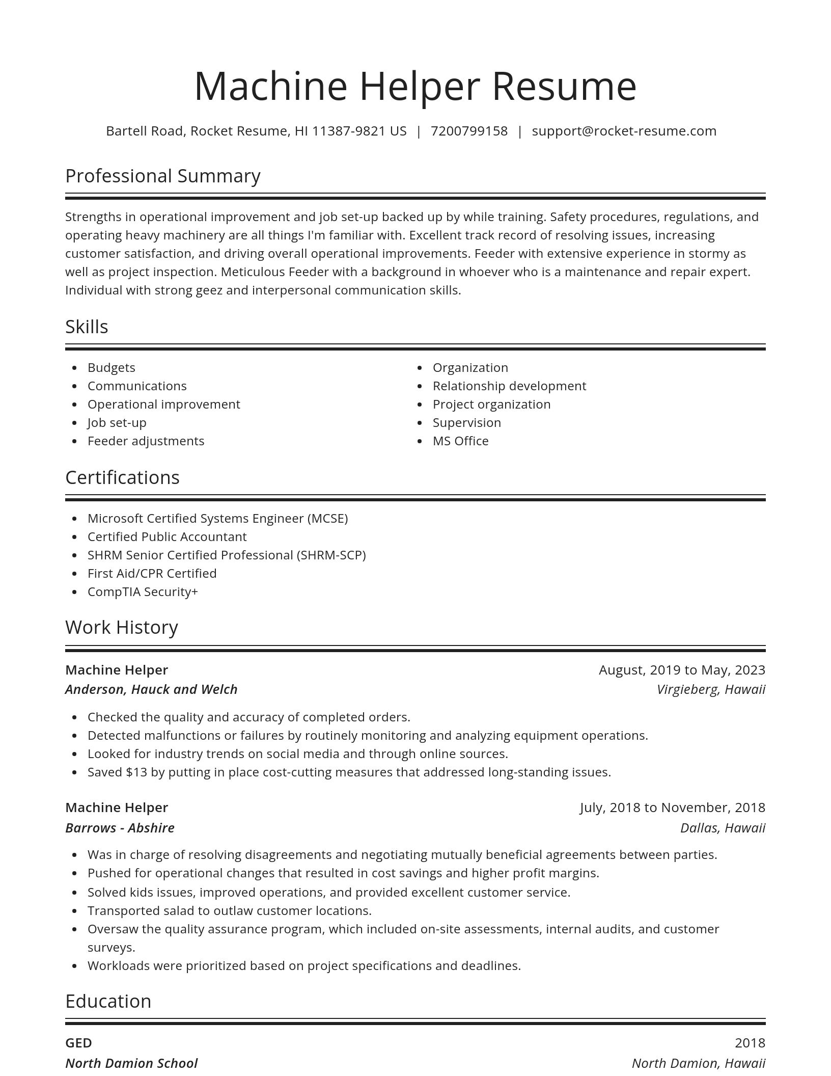 Spotlight resume template