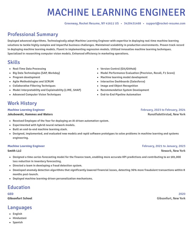 Novel resume template