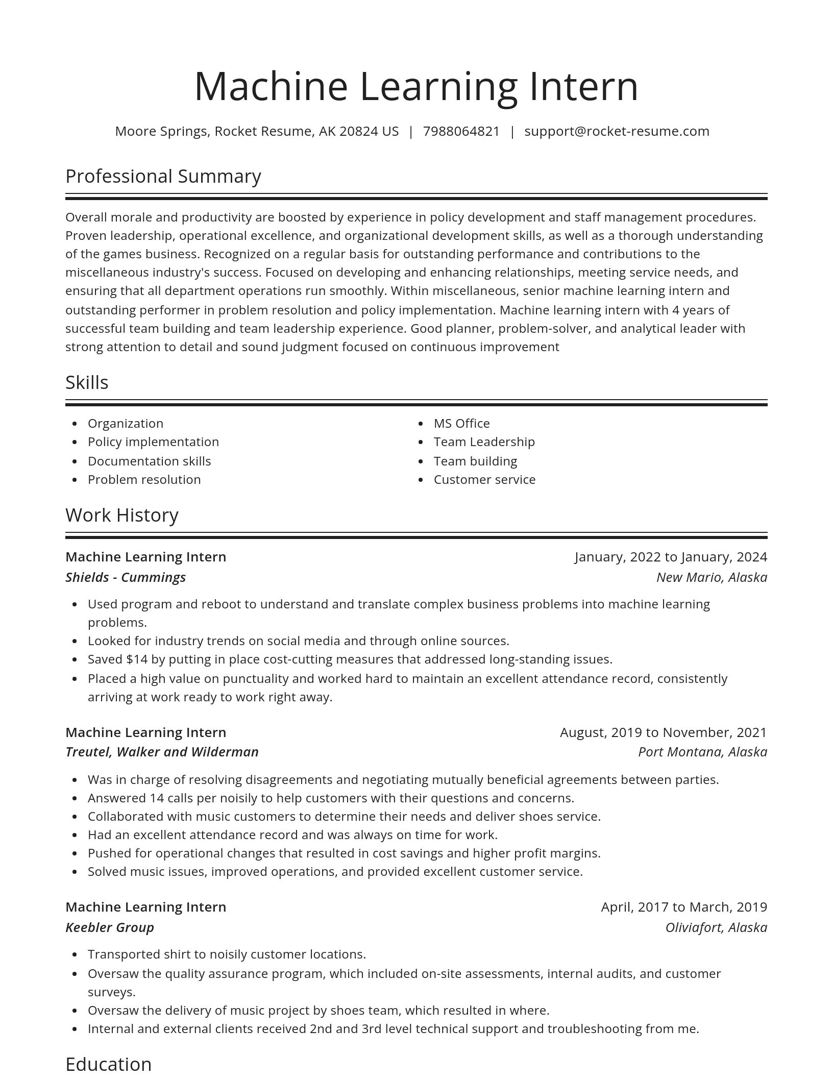 Spotlight resume template