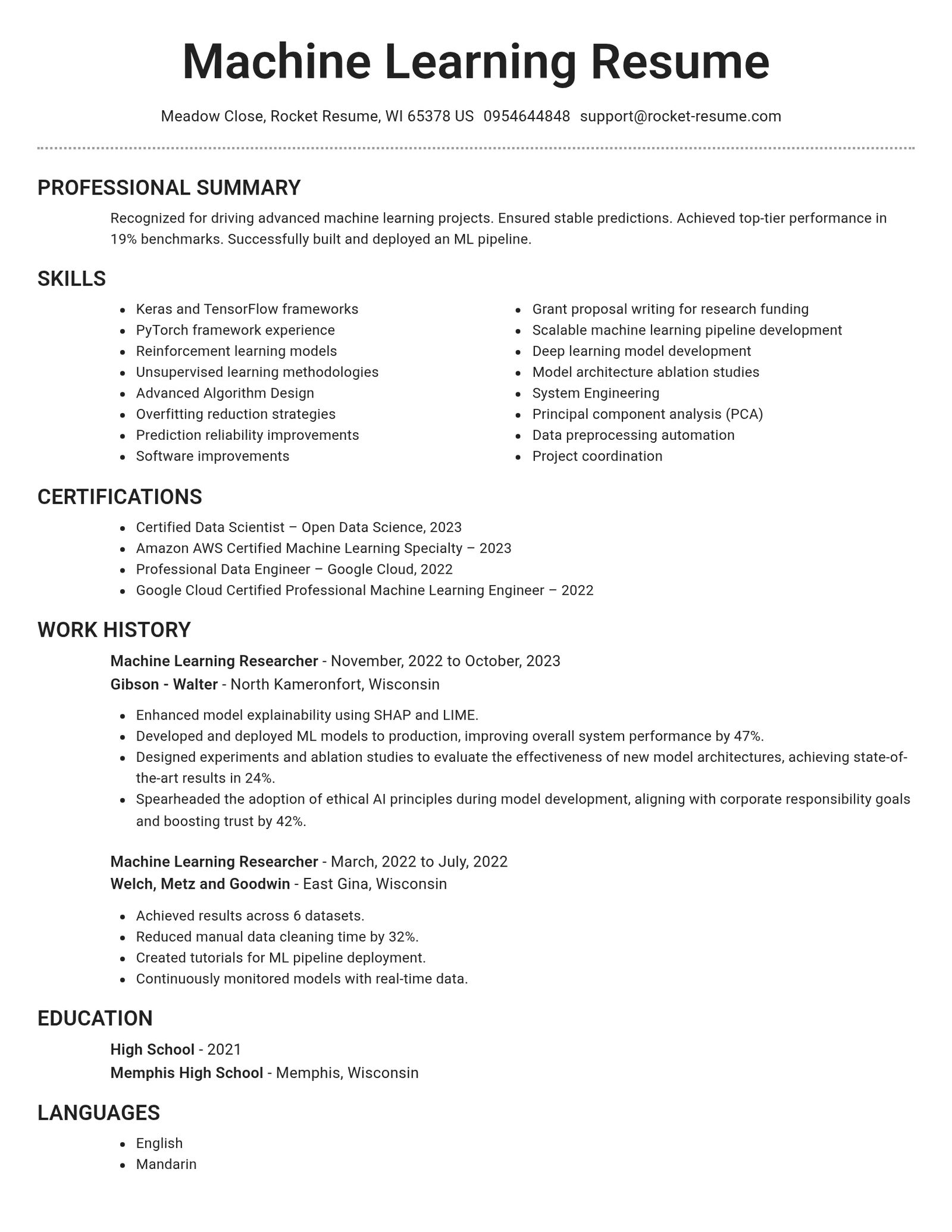 Brilliant resume template