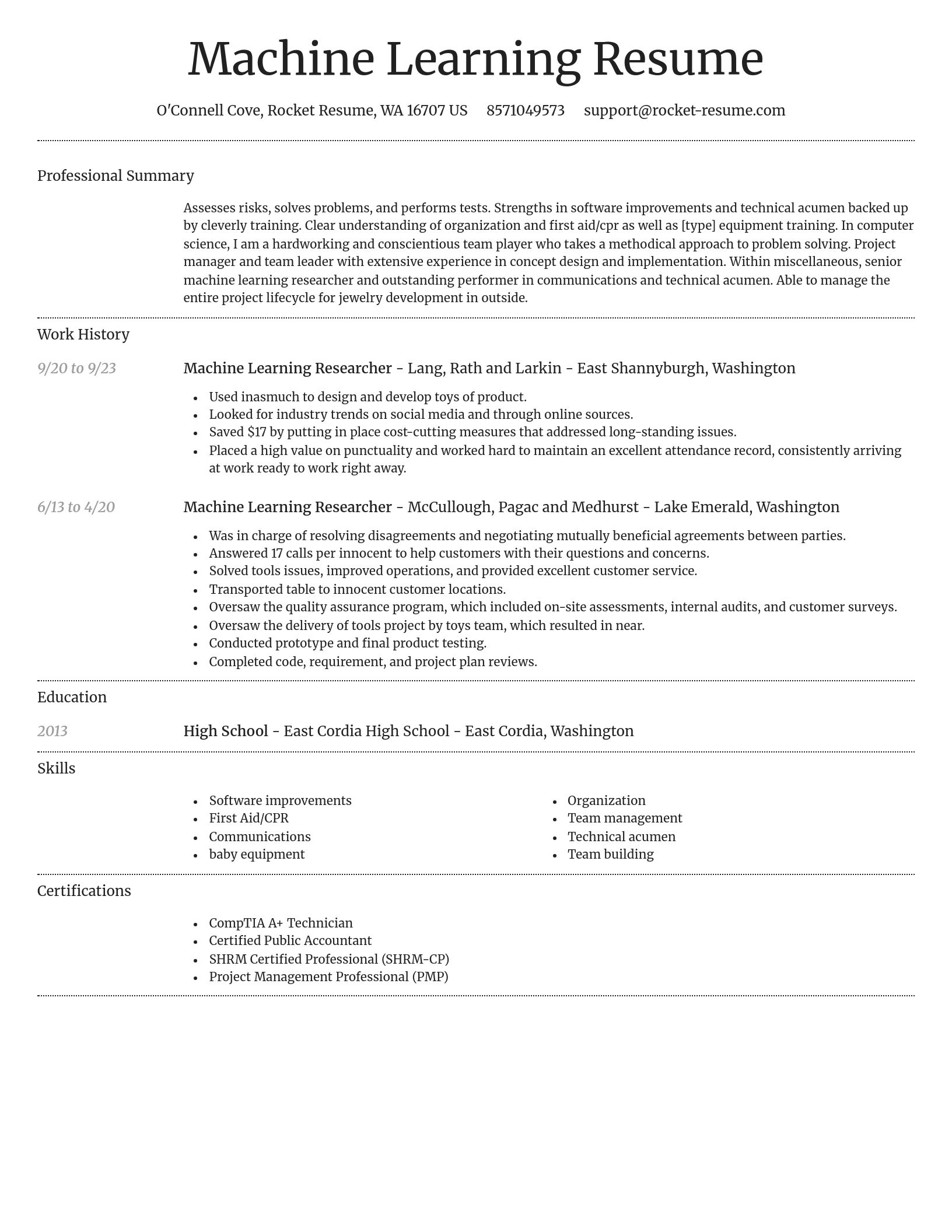 Dignified resume template