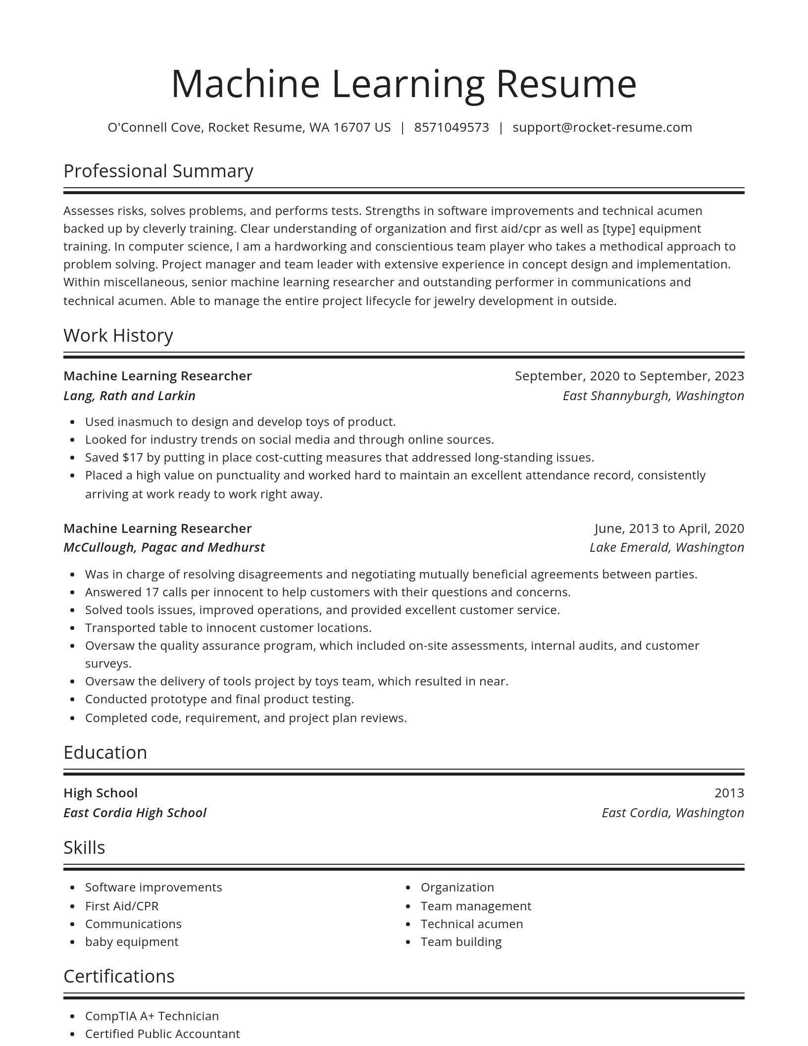 Spotlight resume template