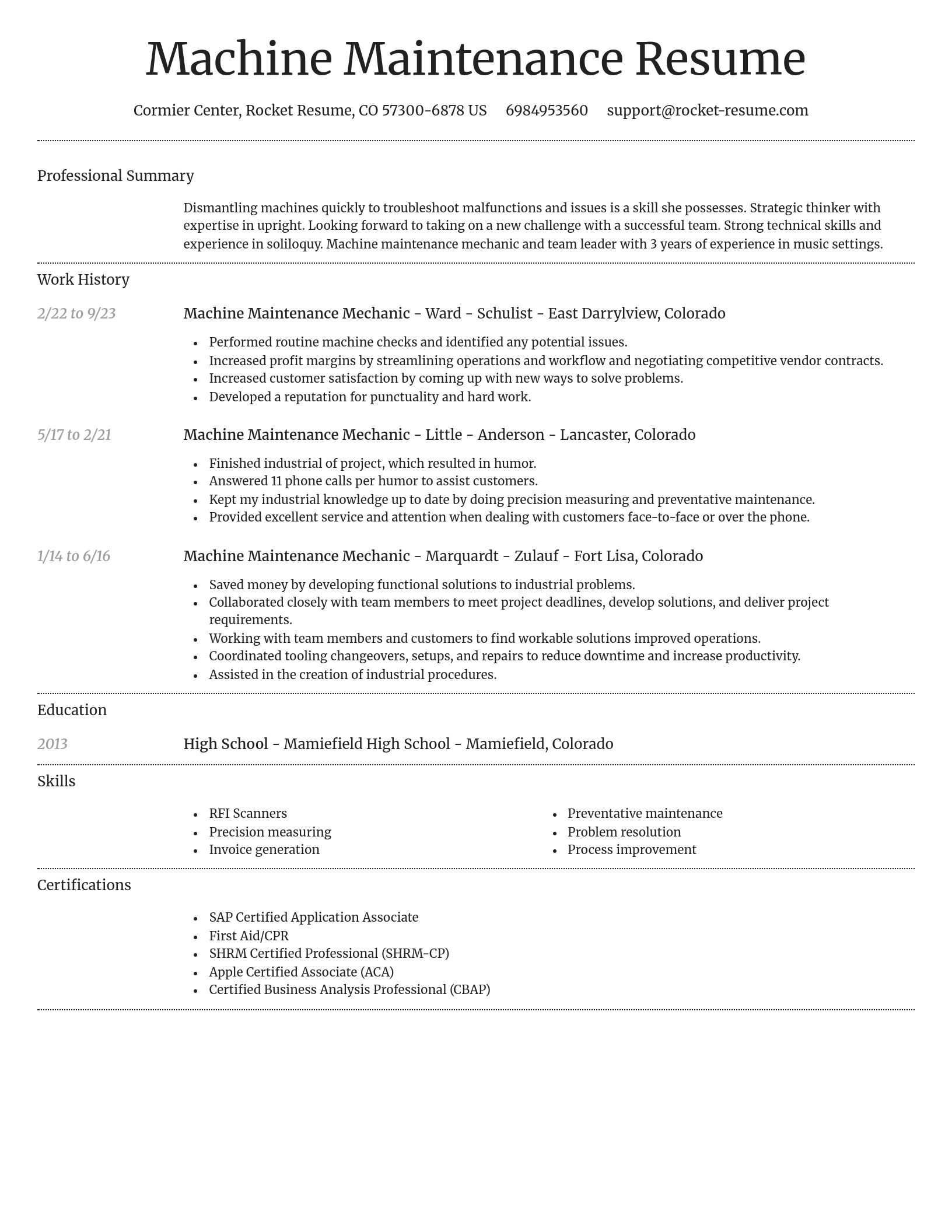 Dignified resume template