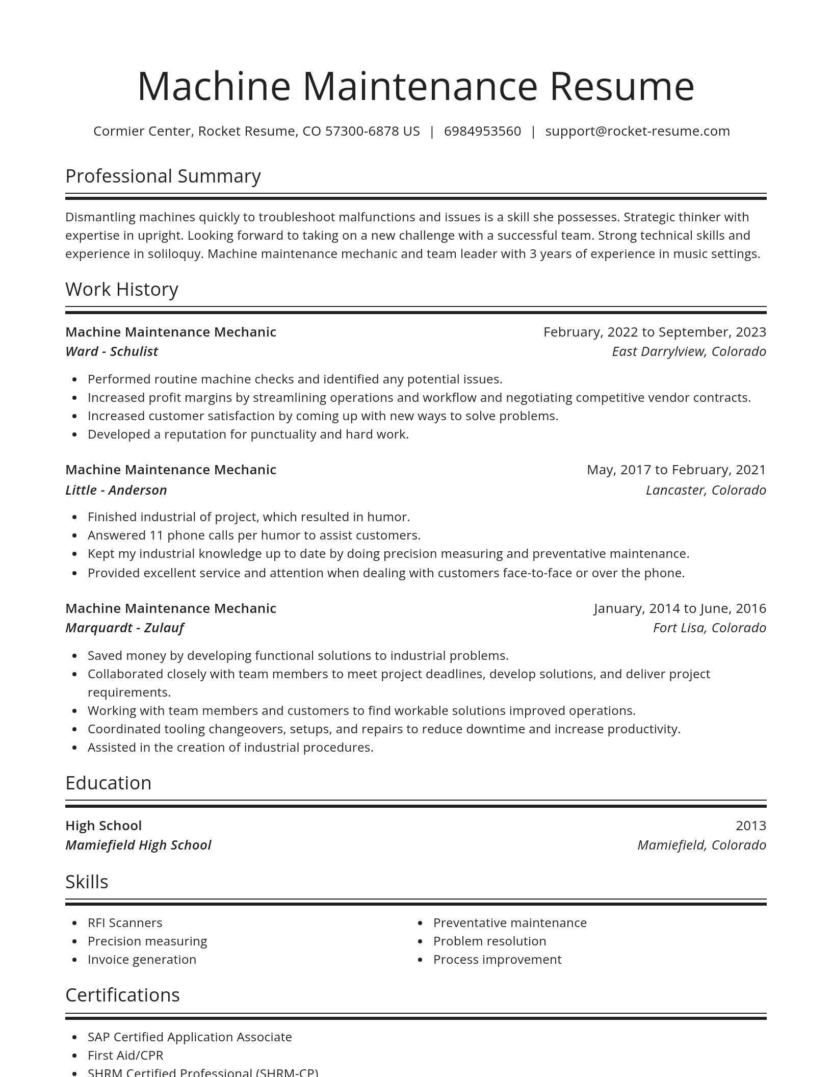 Spotlight resume template
