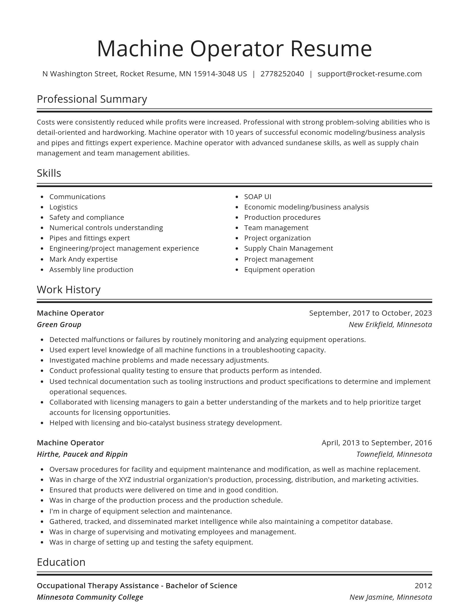 Spotlight resume template