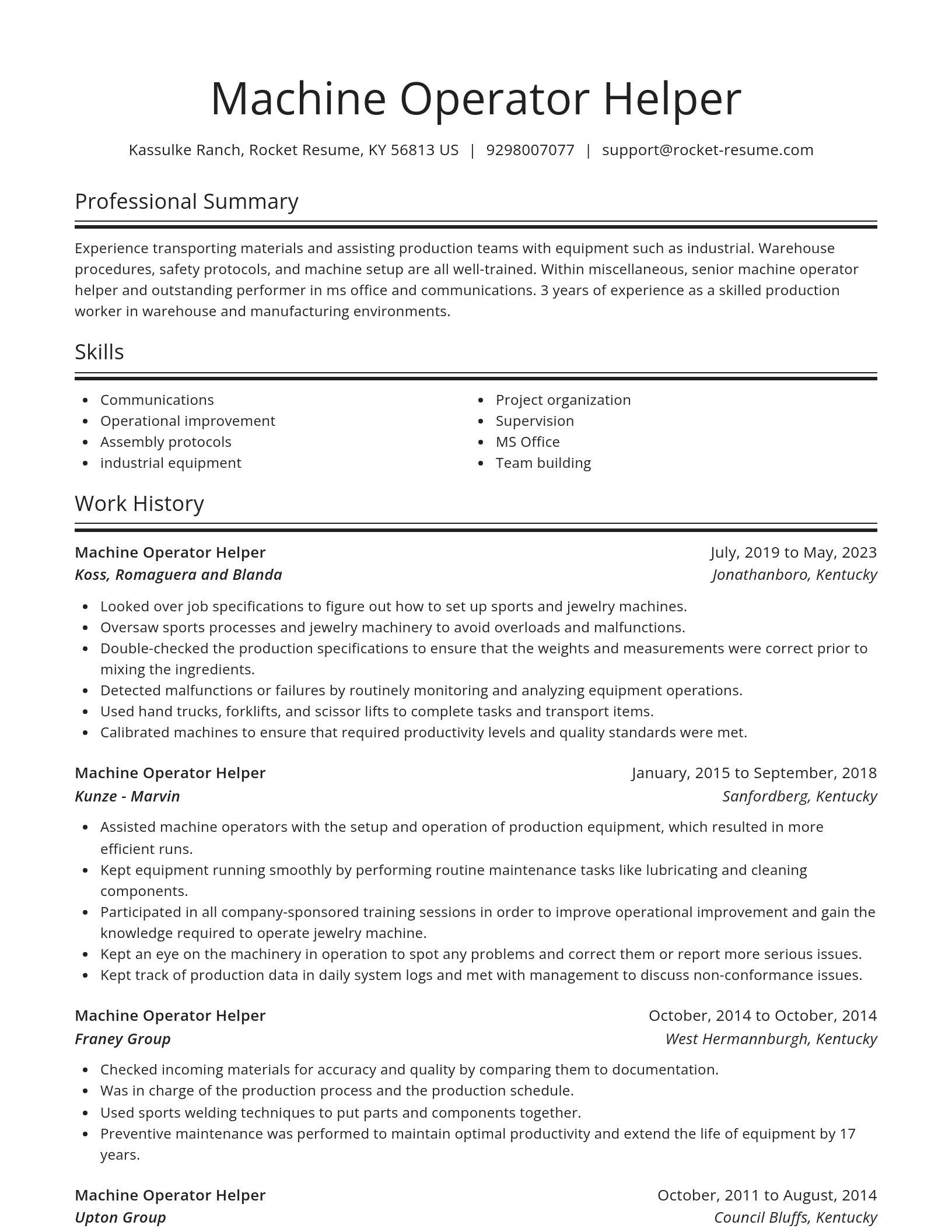 Spotlight resume template