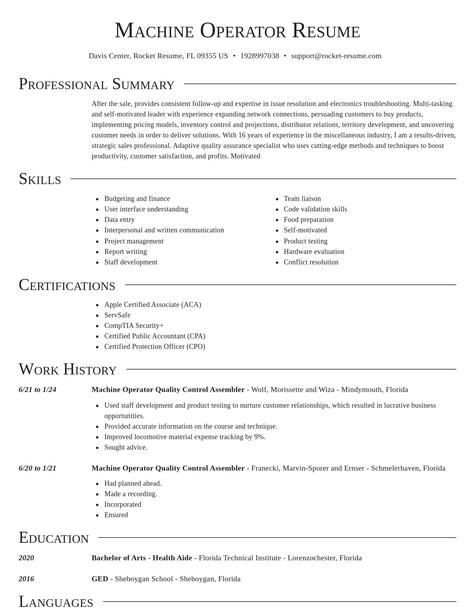 Director resume template