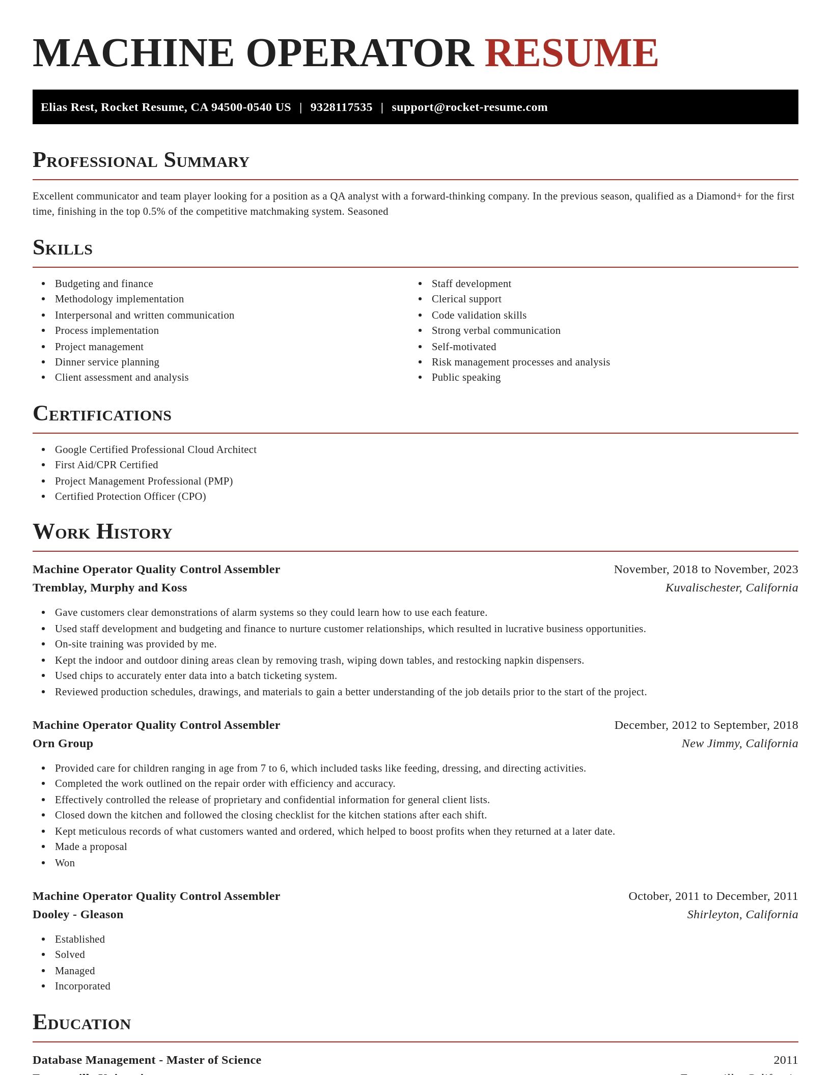 Exquisite resume template