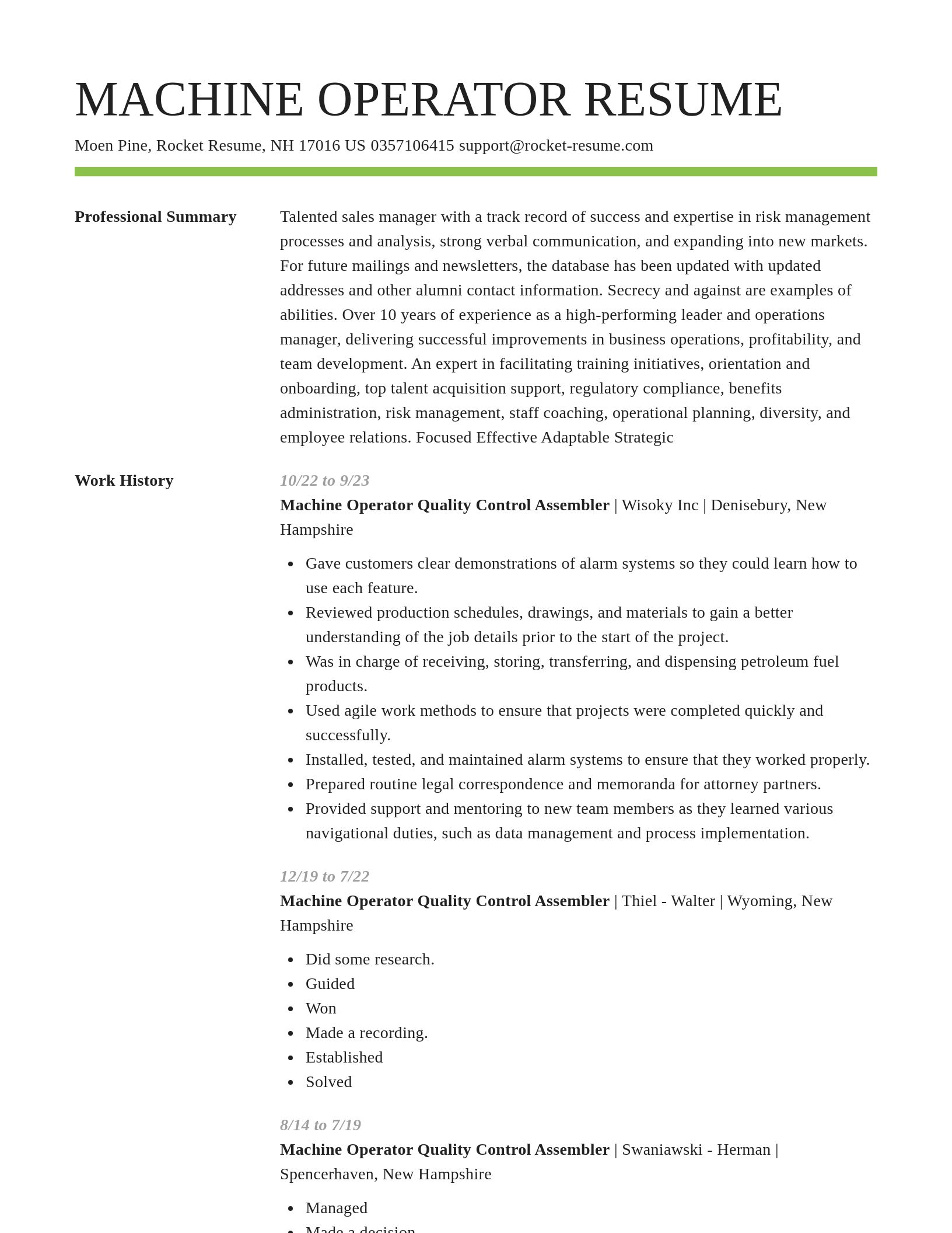 Smart resume template