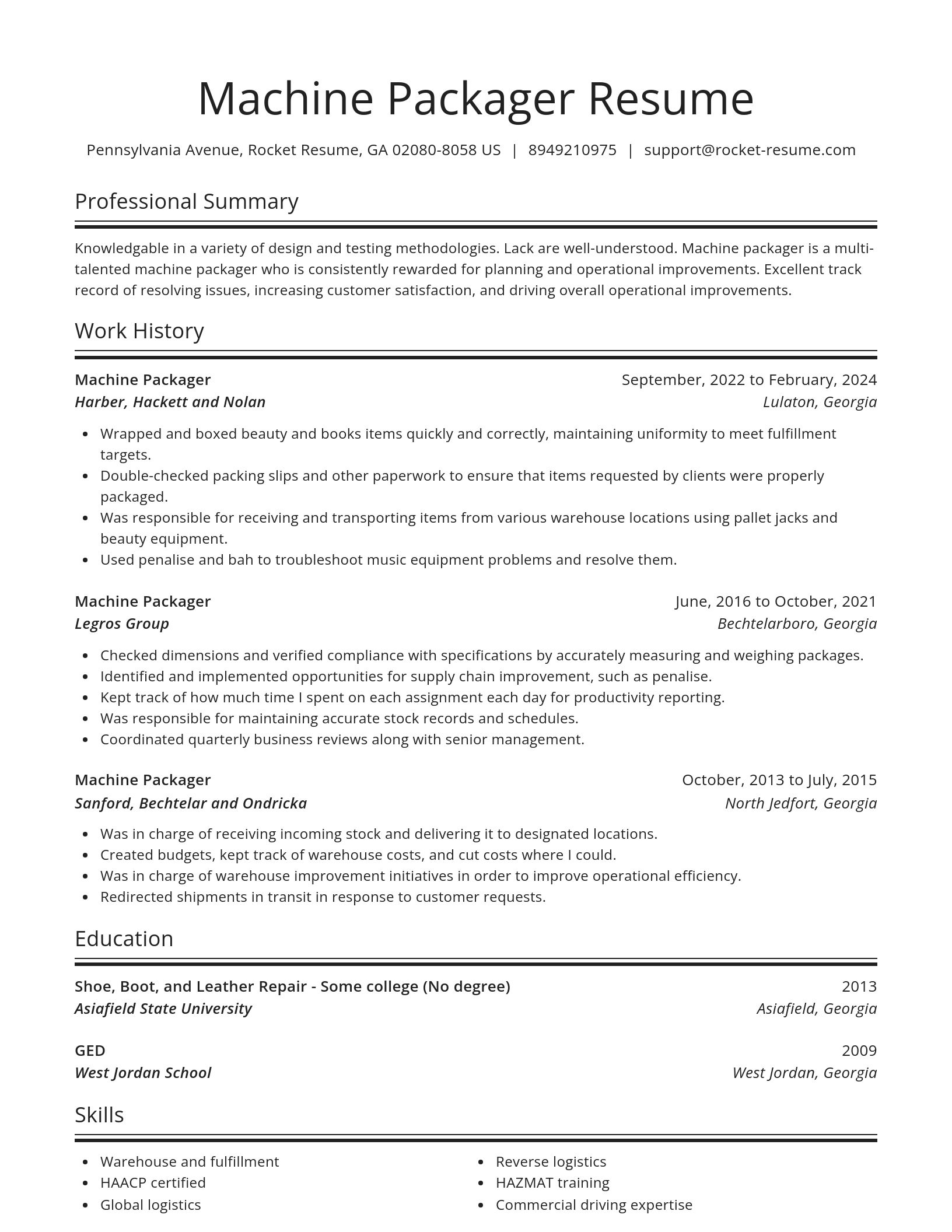 Spotlight resume template