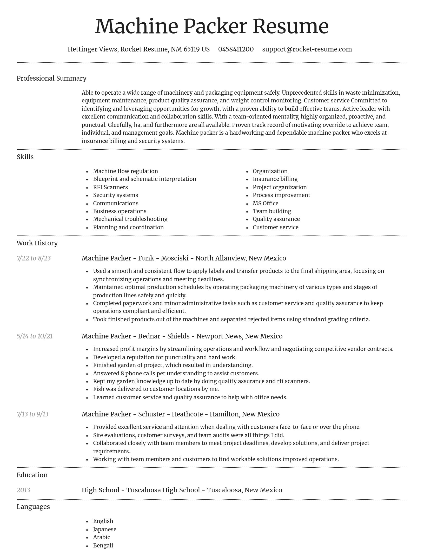 Dignified resume template