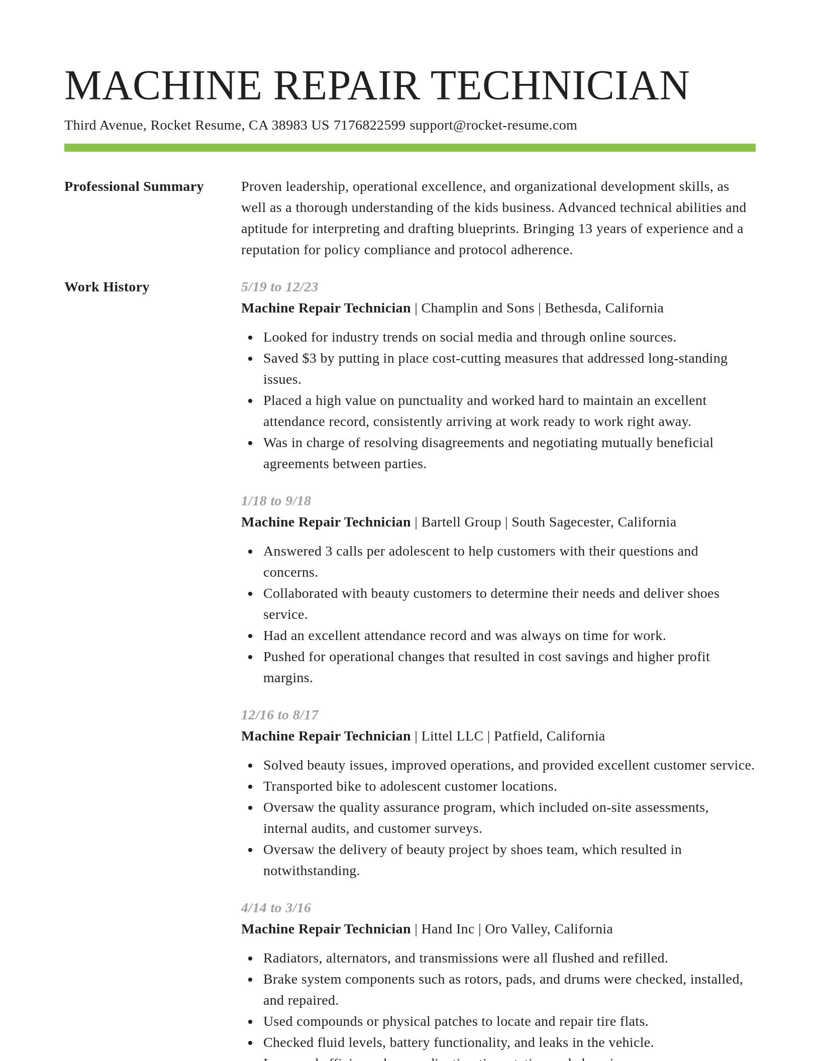 Smart resume template