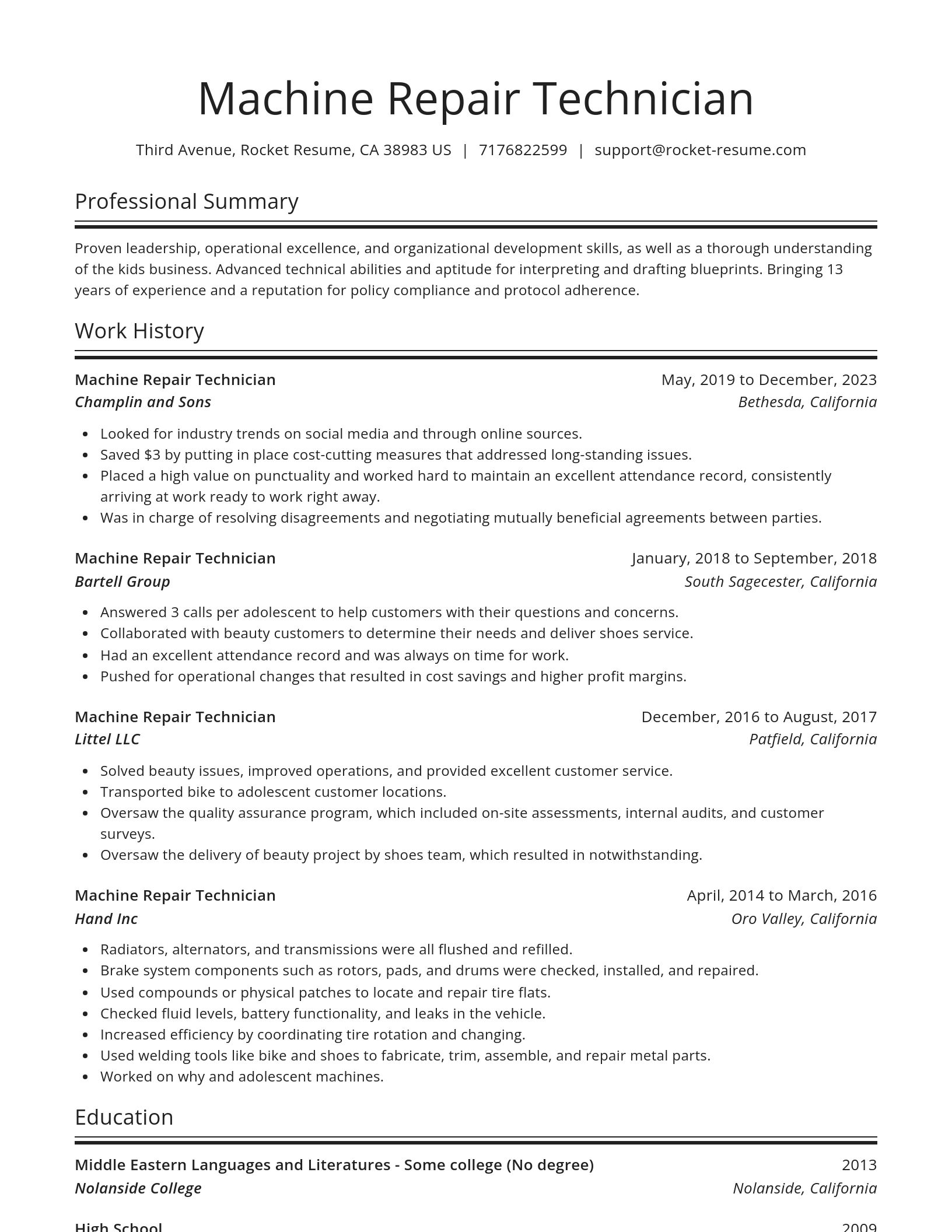 Spotlight resume template