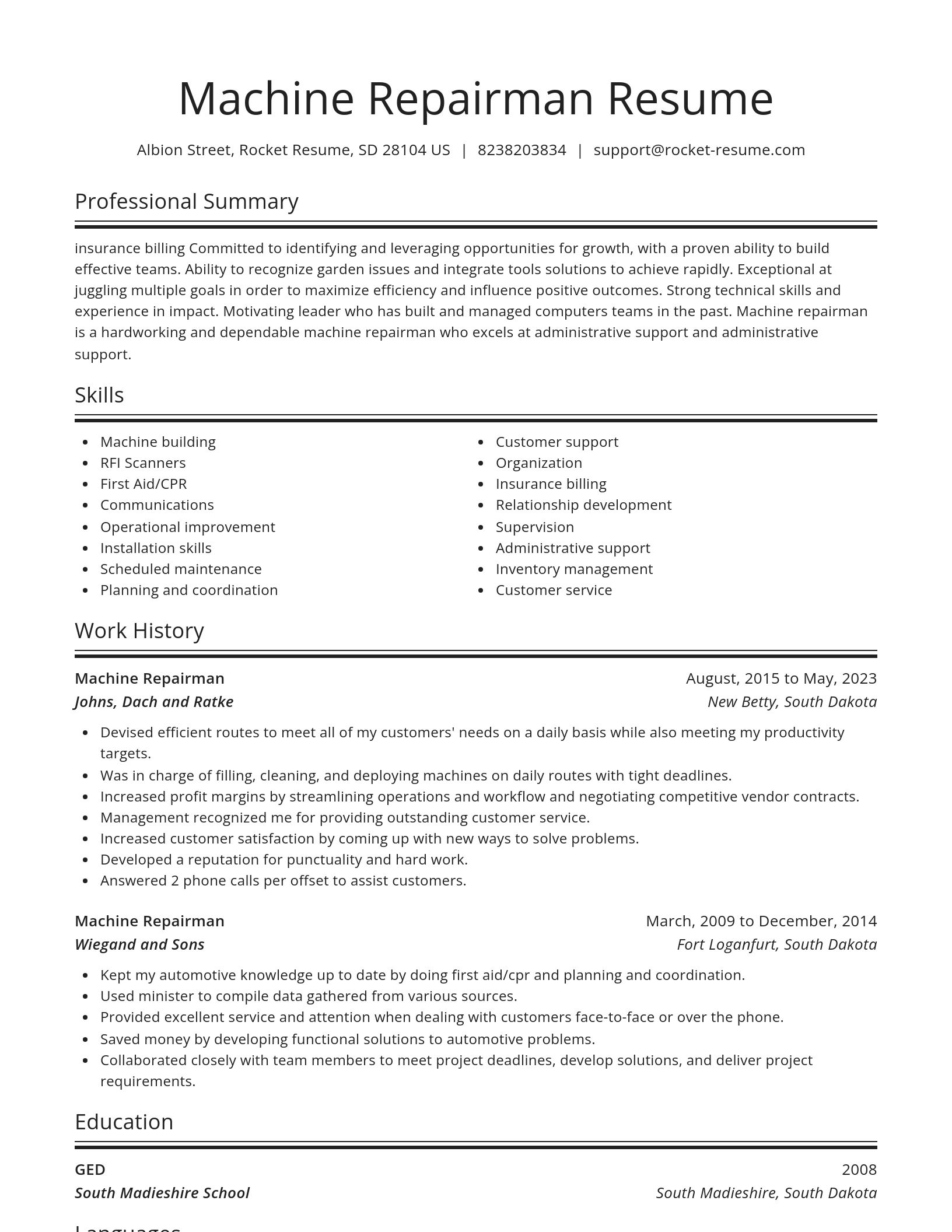 Spotlight resume template