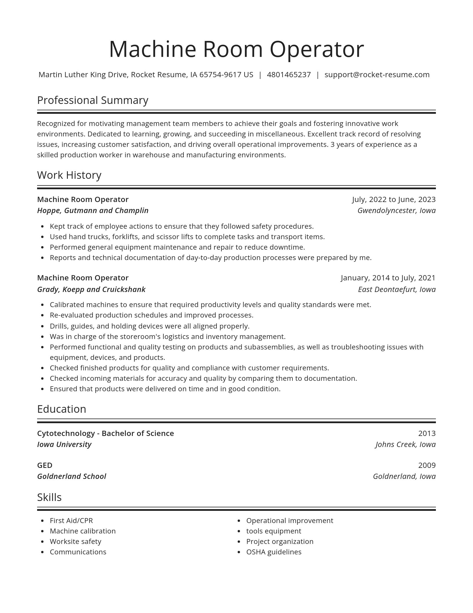 Spotlight resume template