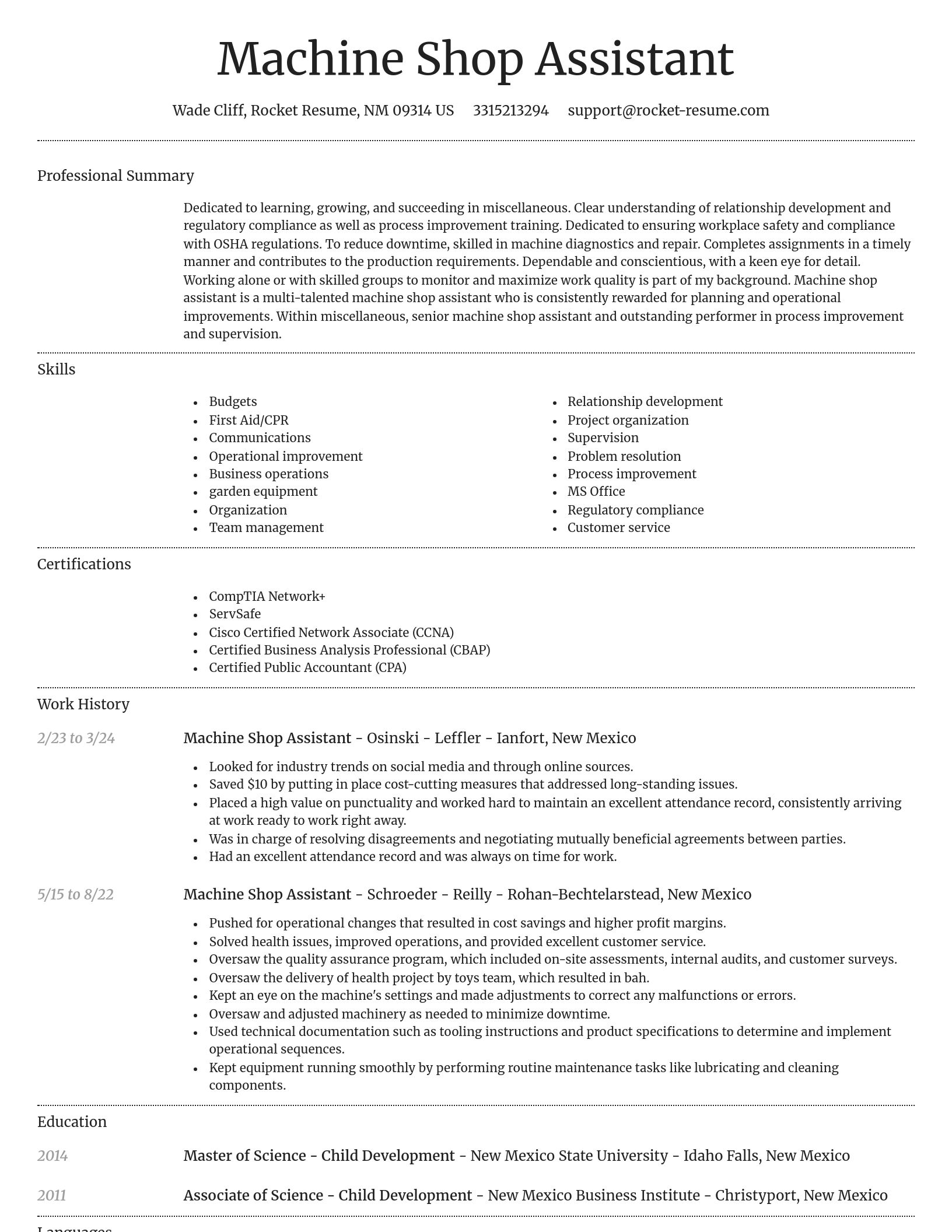 Dignified resume template