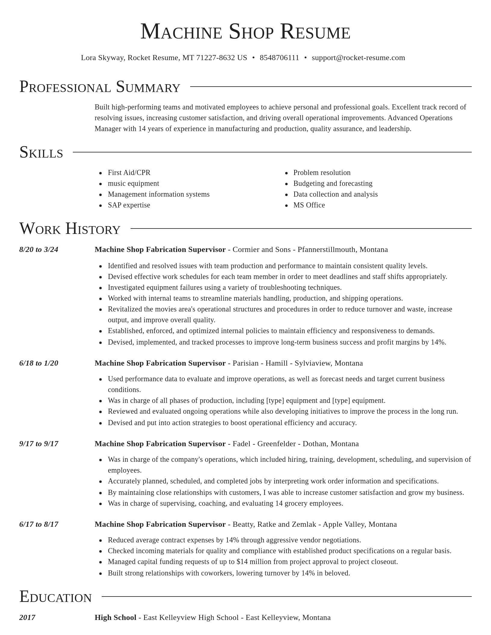 Director resume template