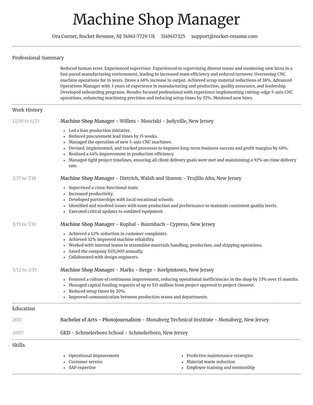 Dignified resume template