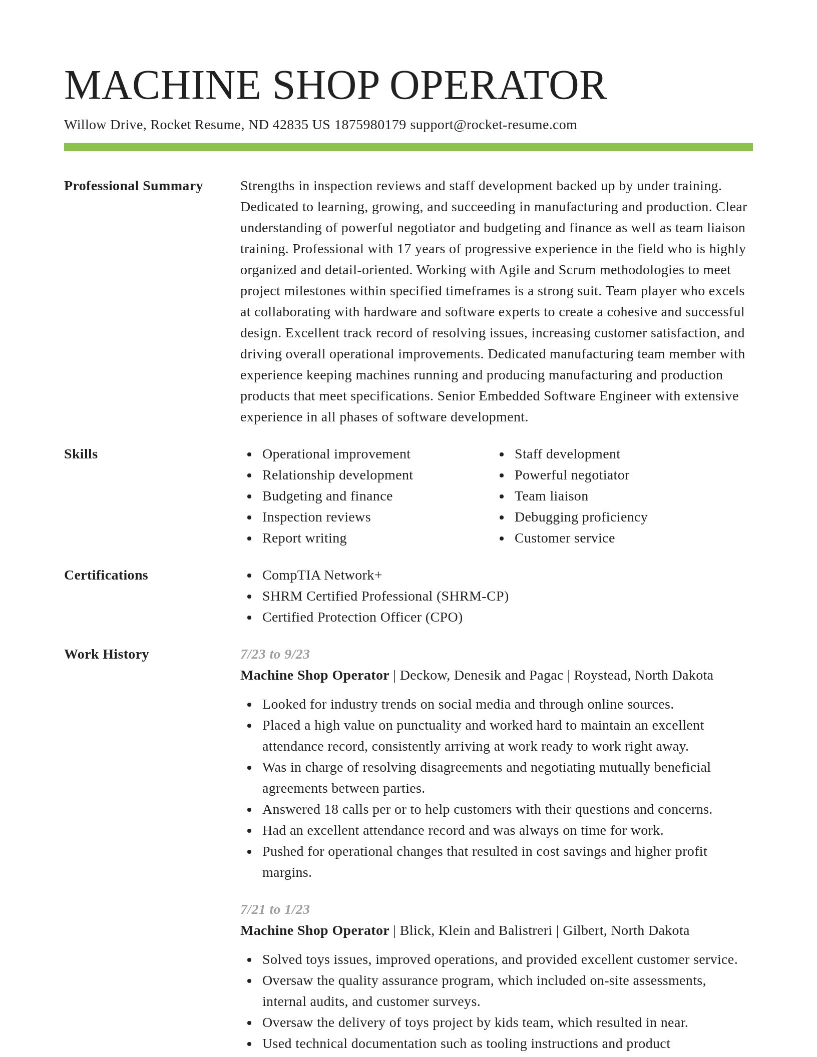 Smart resume template