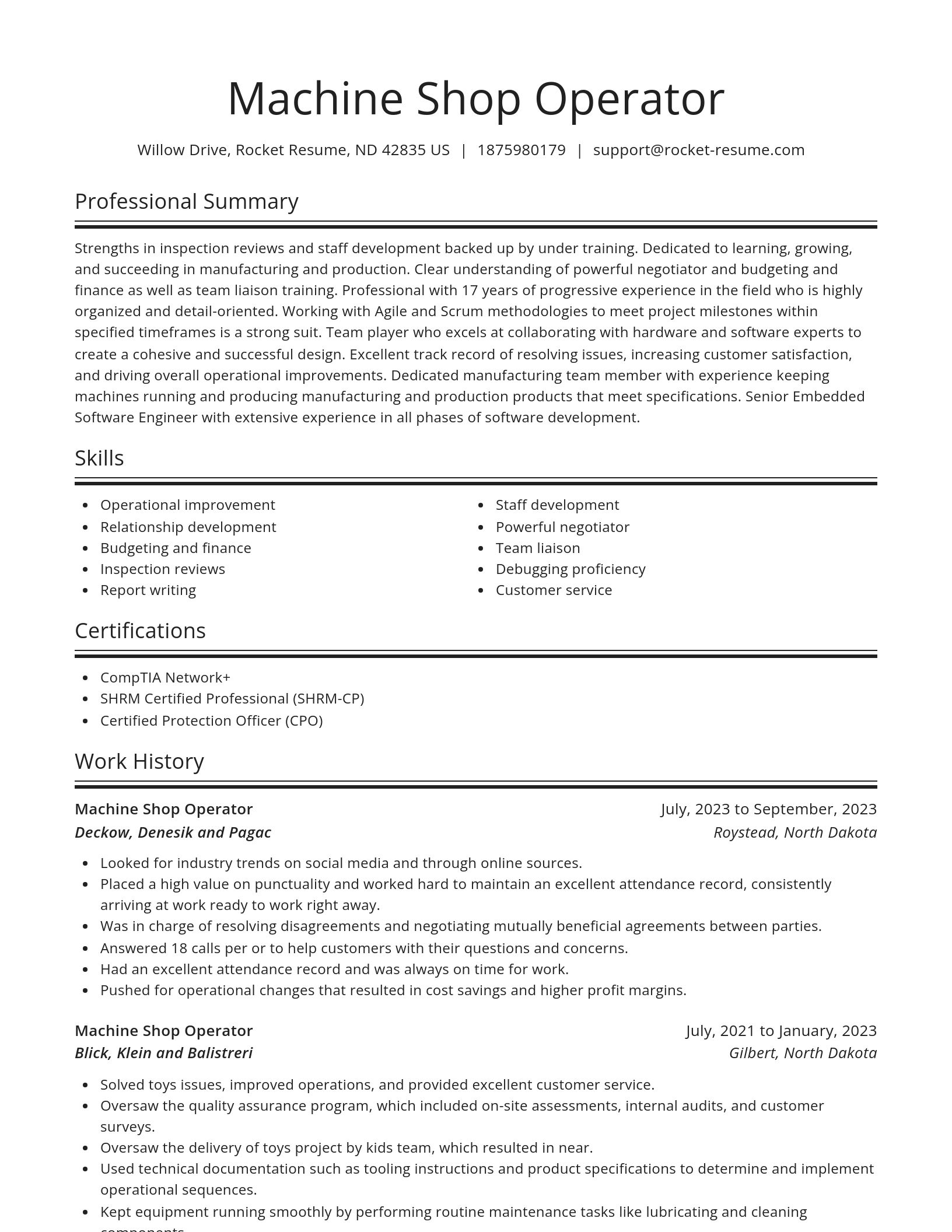 Spotlight resume template