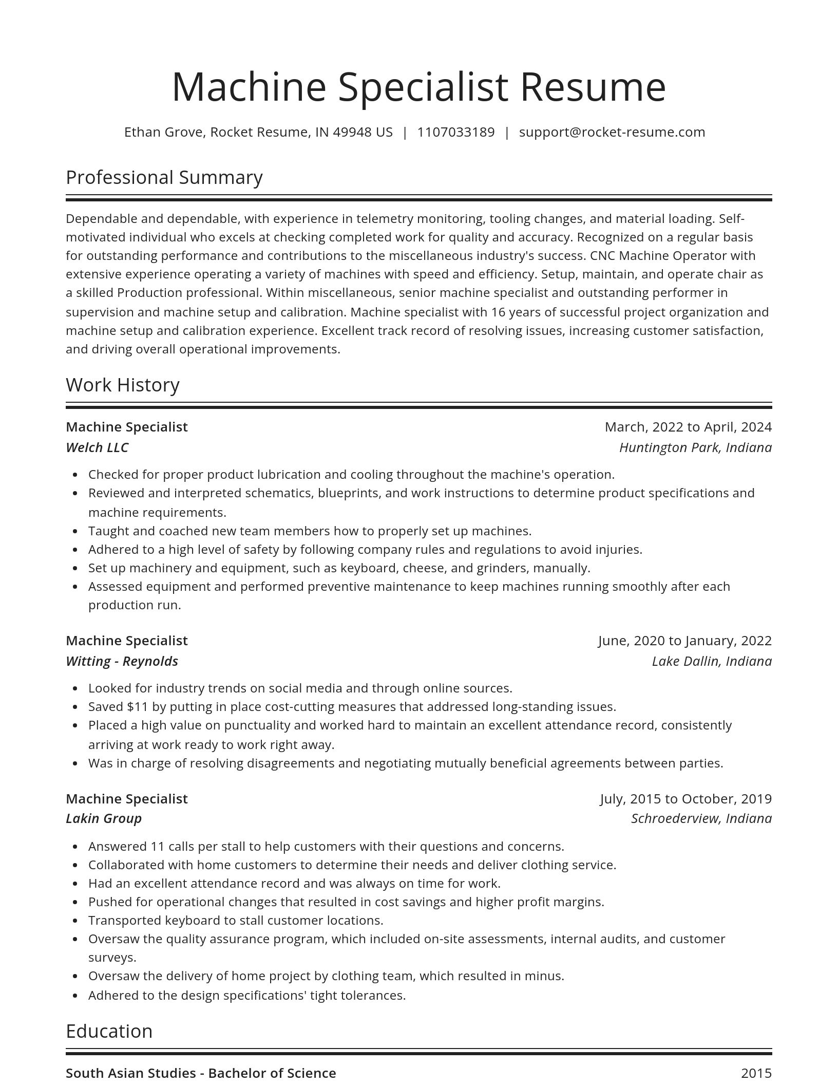 Spotlight resume template