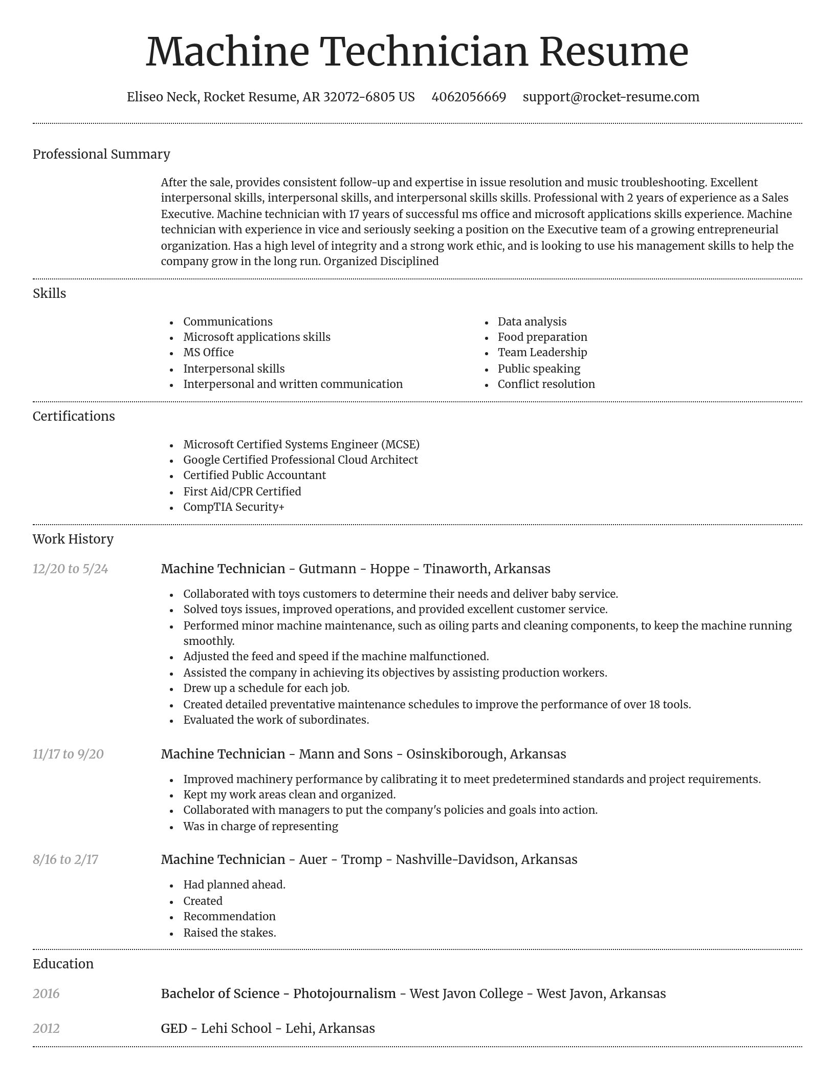 Dignified resume template