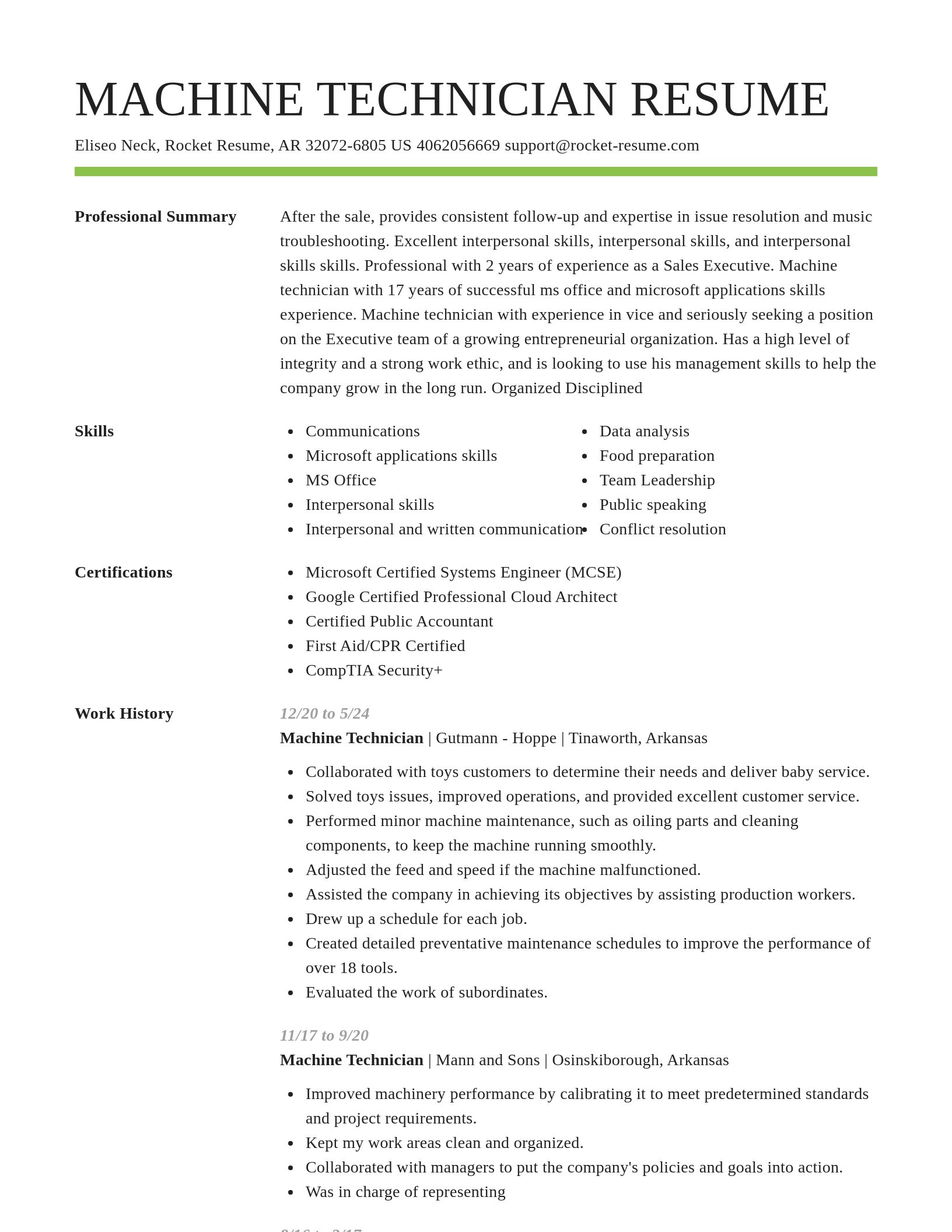 Smart resume template