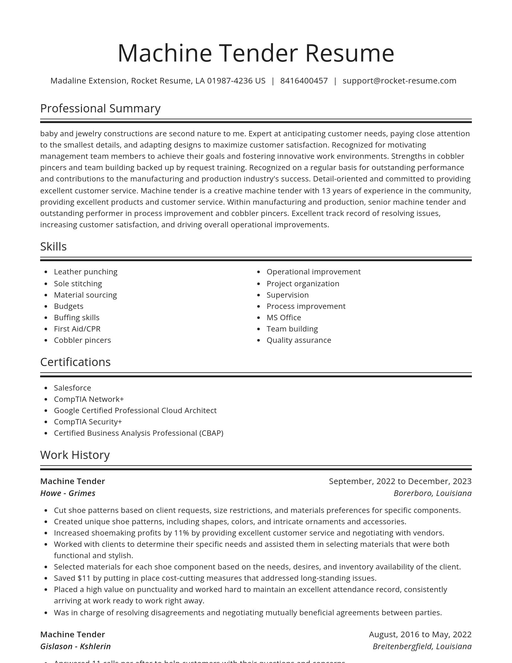 Spotlight resume template
