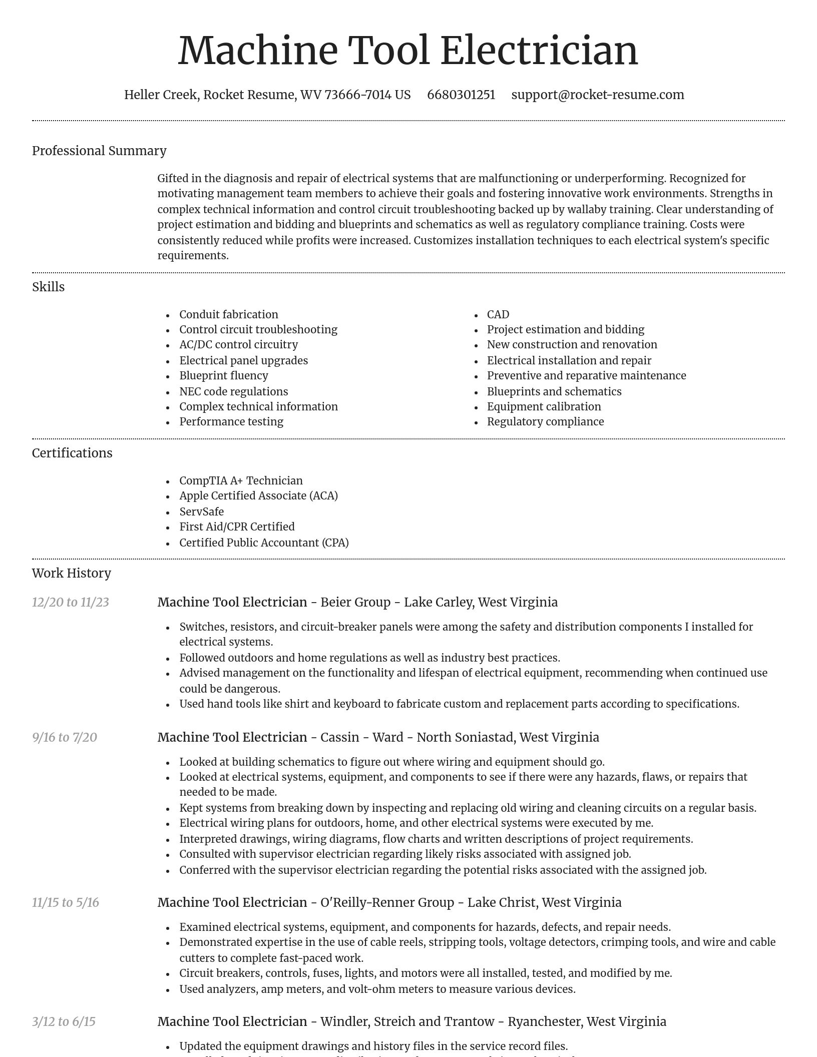 Dignified resume template