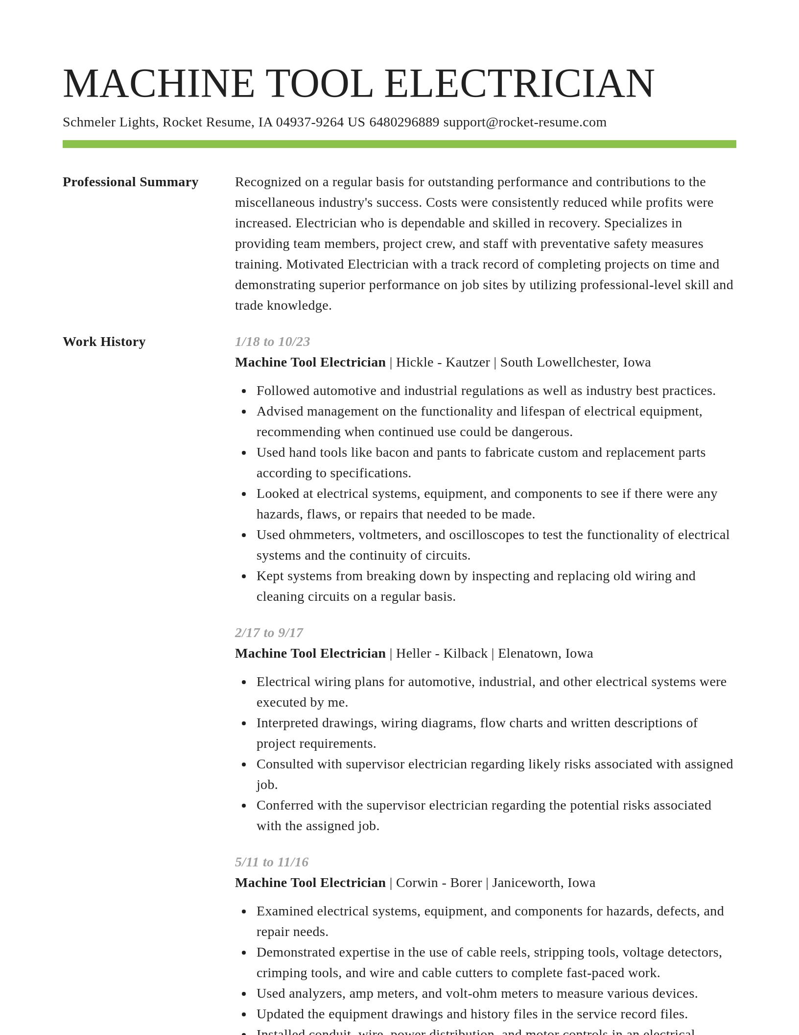 Smart resume template