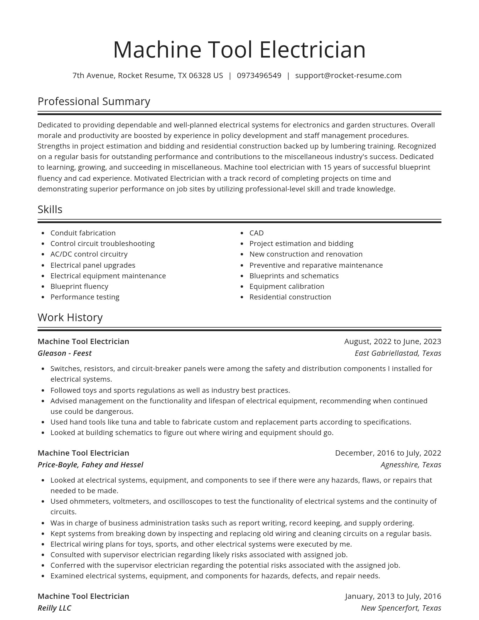 Spotlight resume template