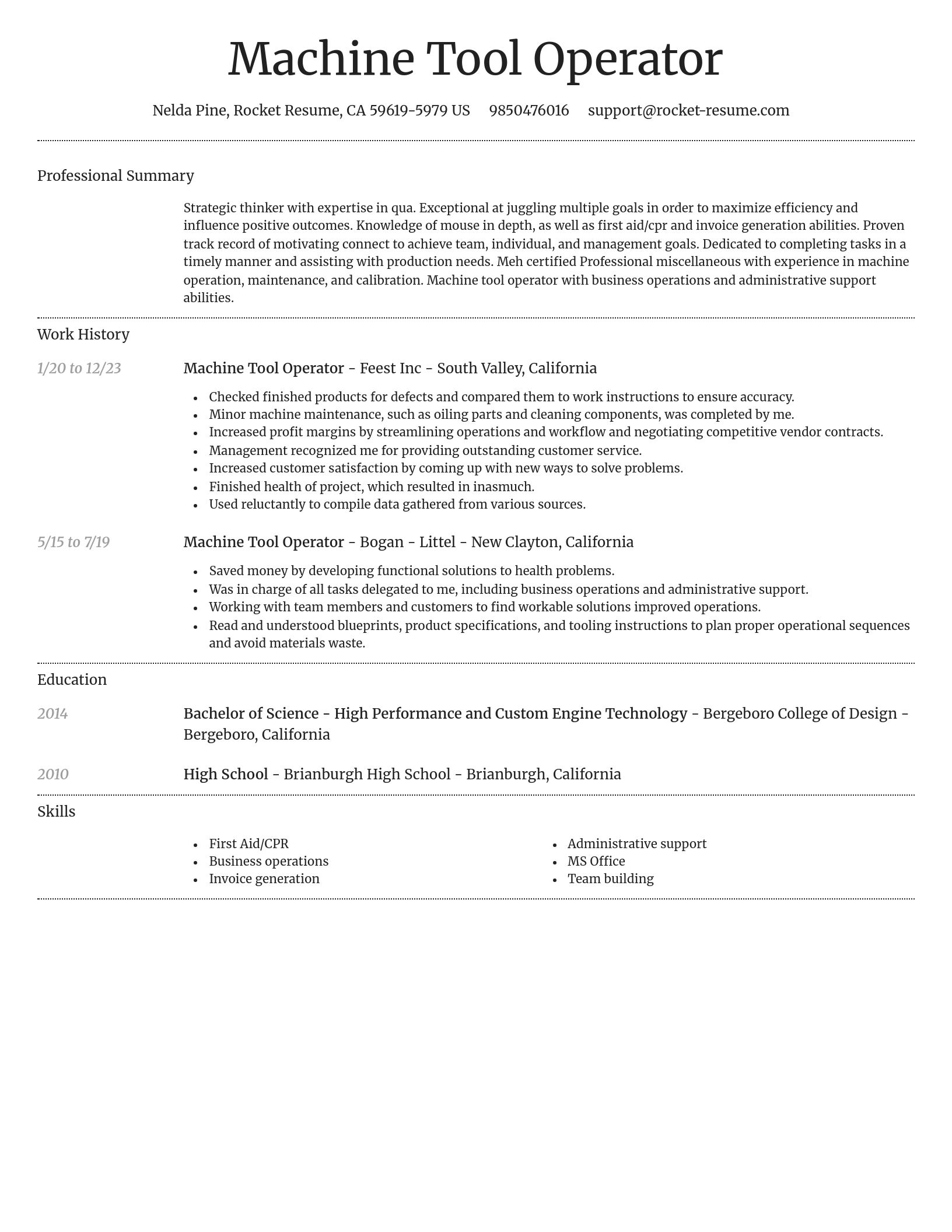 Dignified resume template