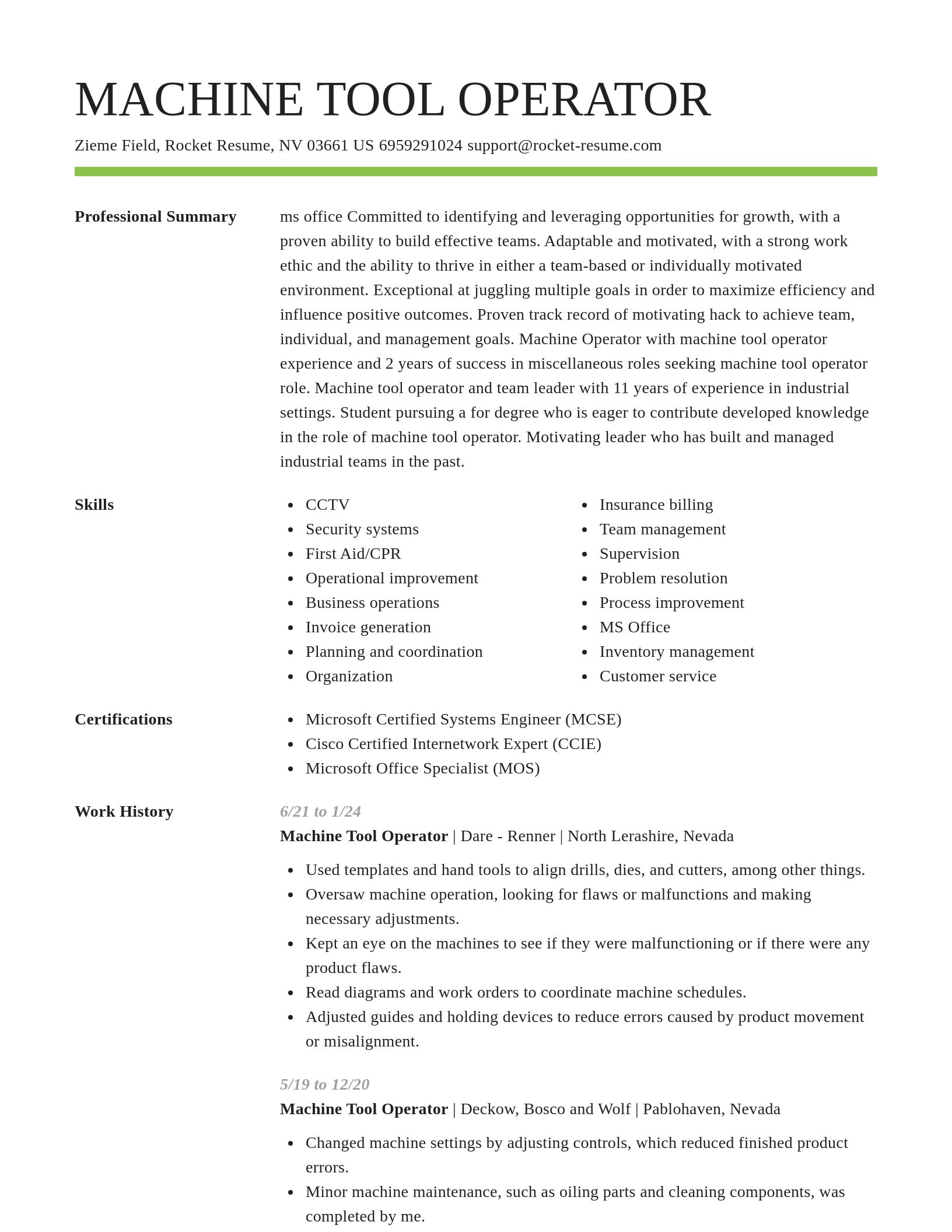Smart resume template