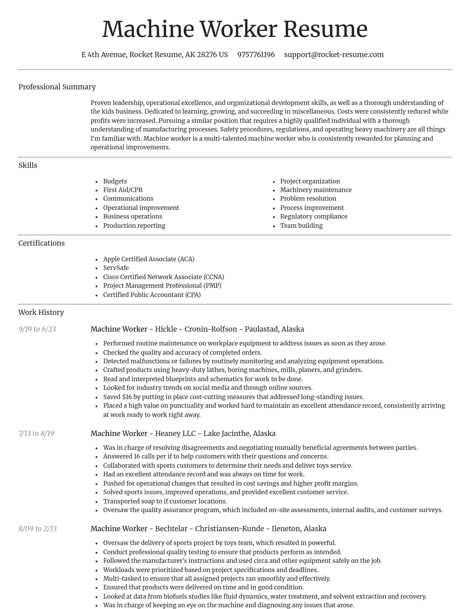 Dignified resume template