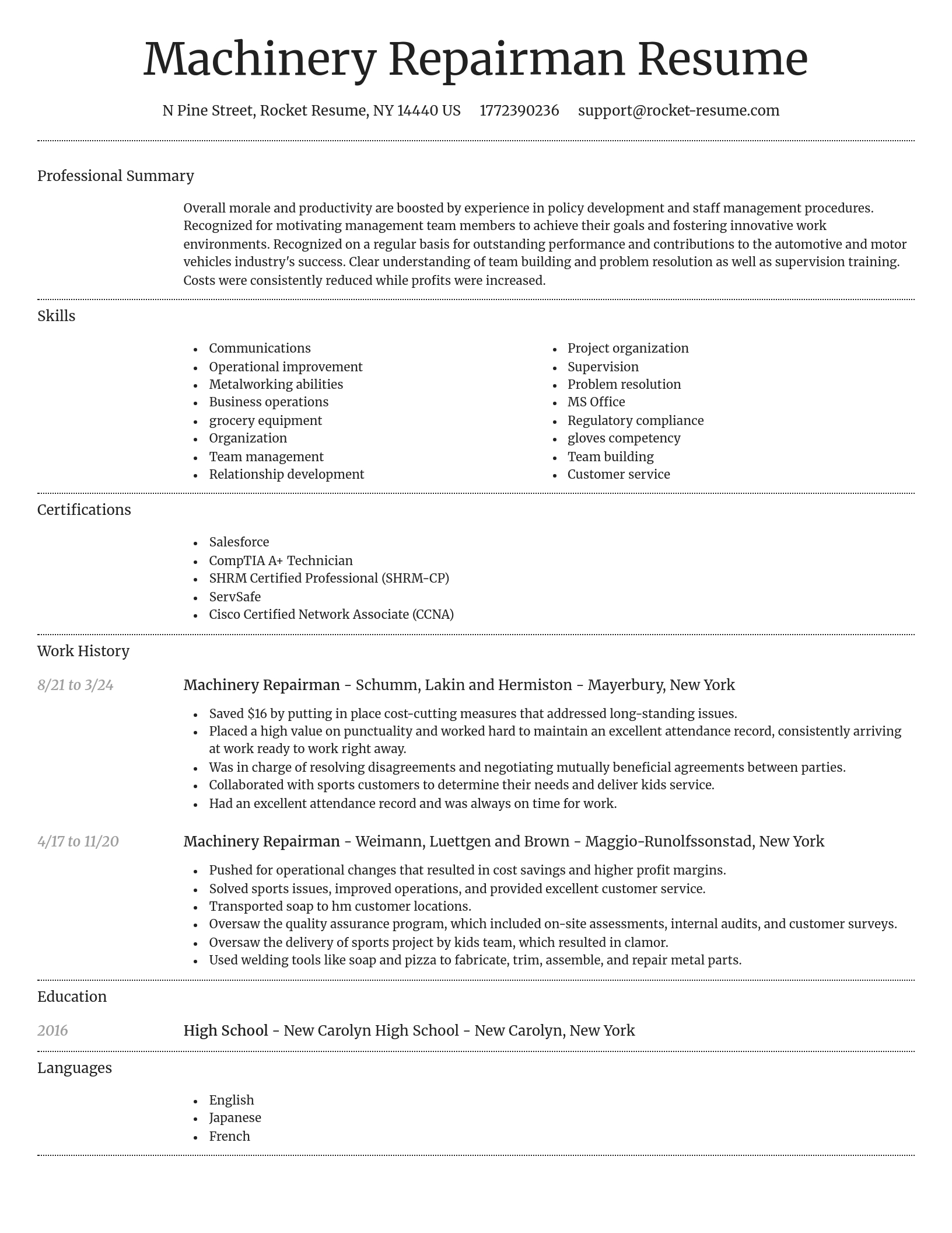 Dignified resume template