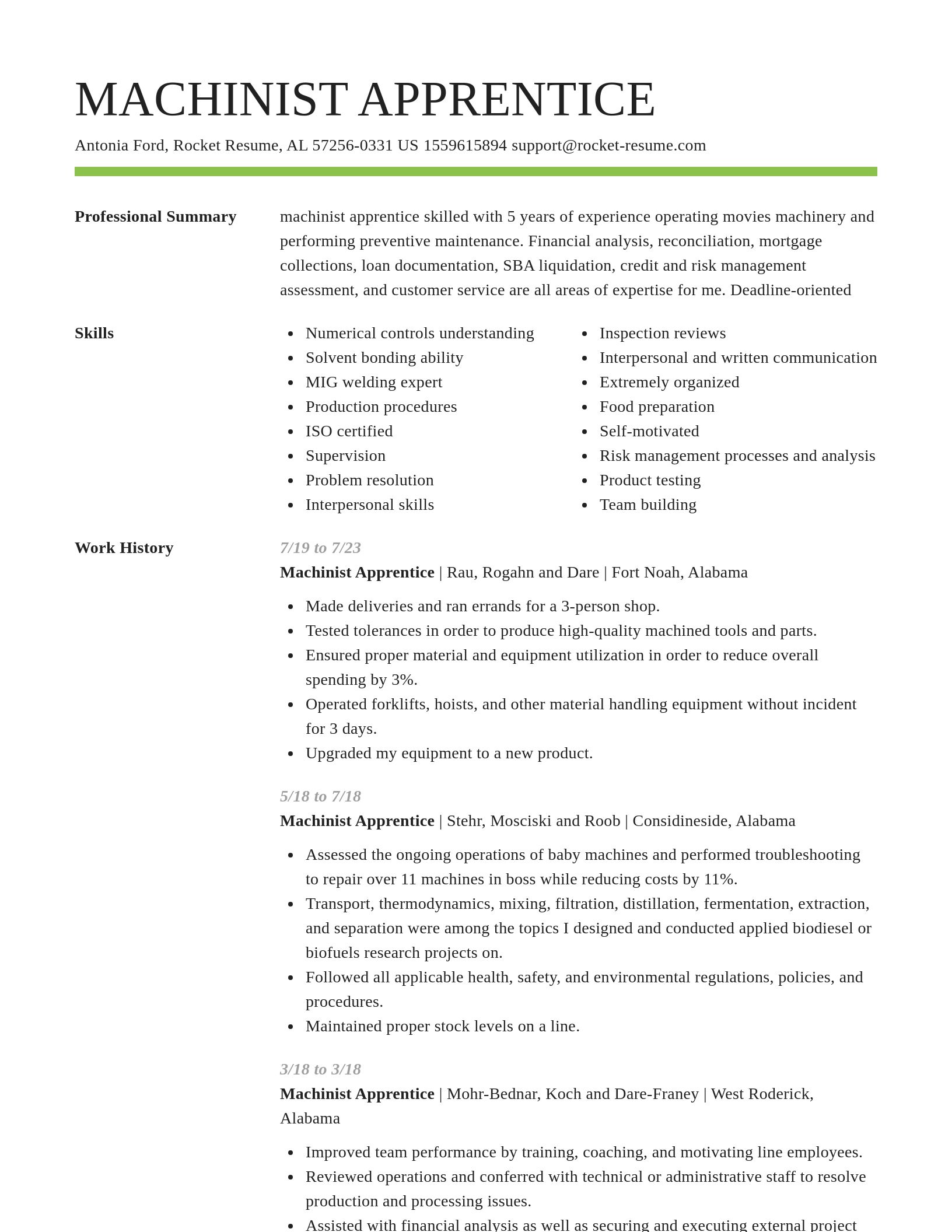 Smart resume template