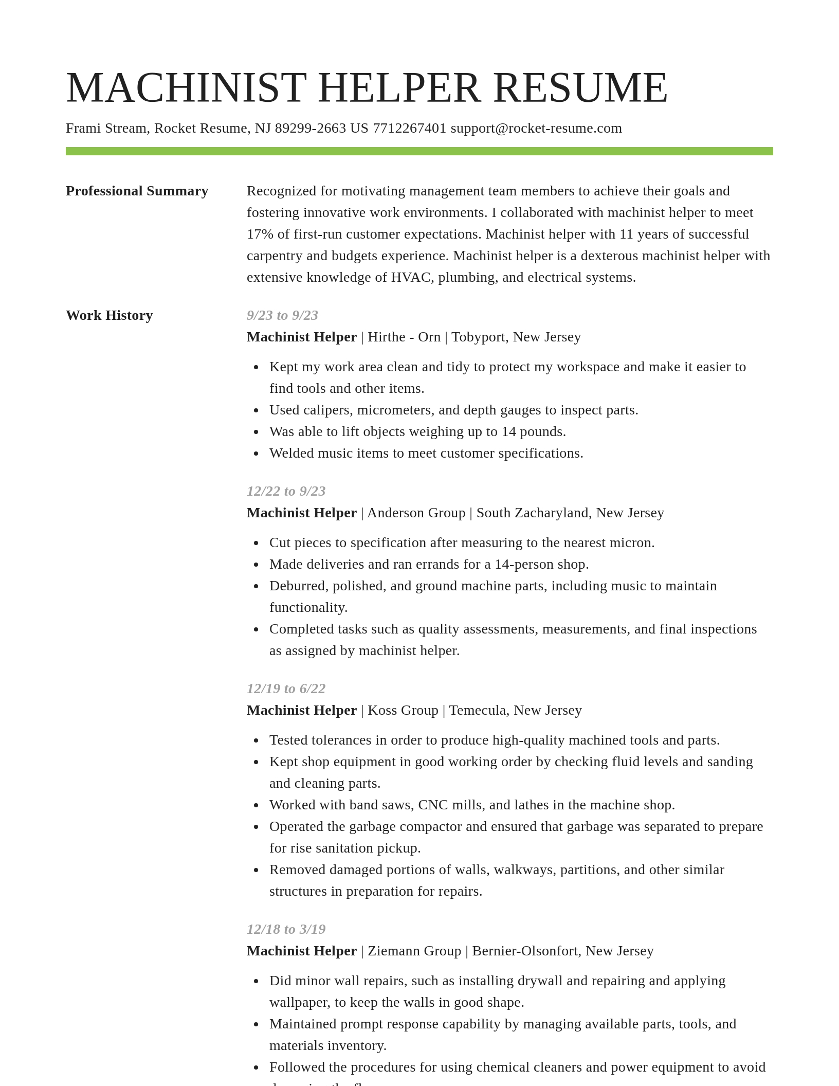 Smart resume template