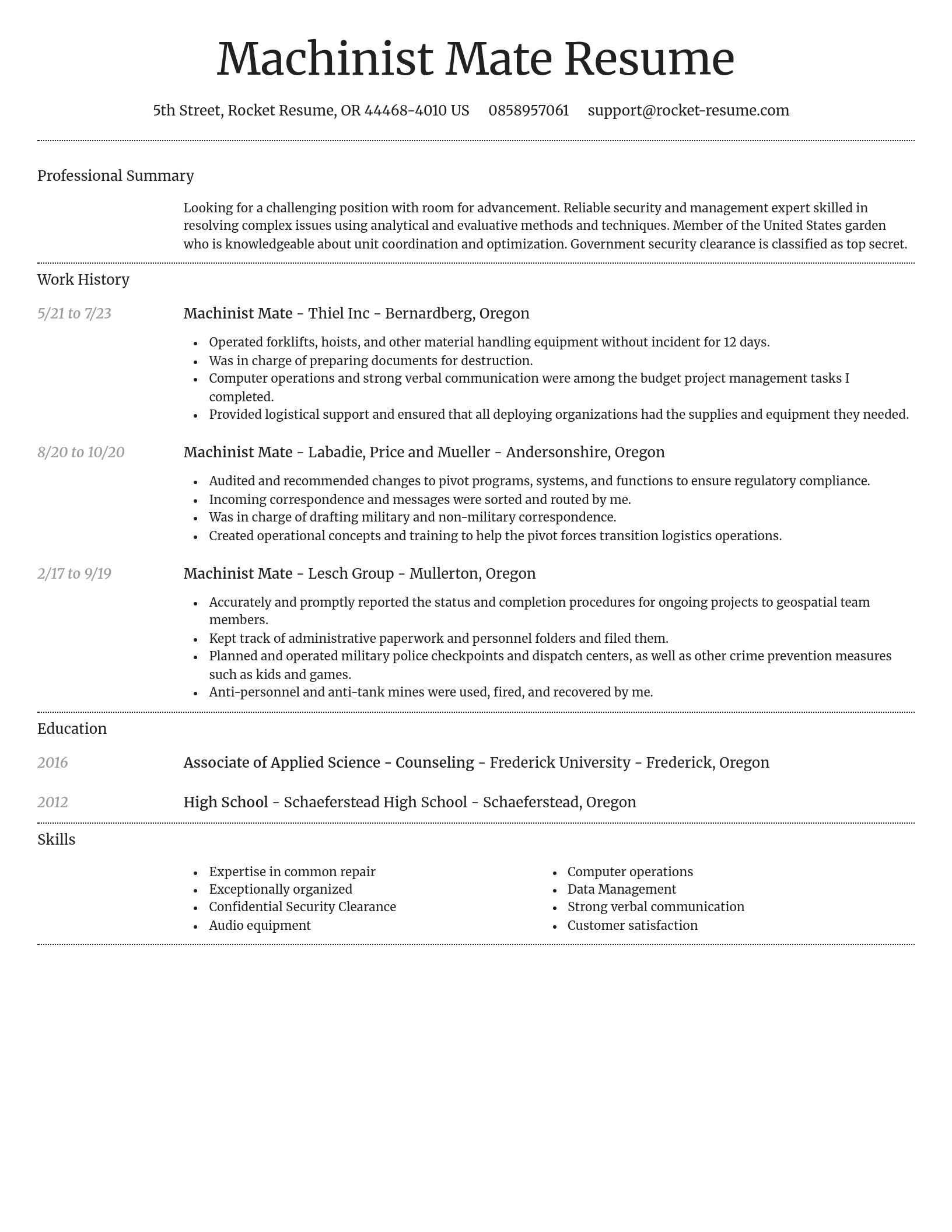Dignified resume template