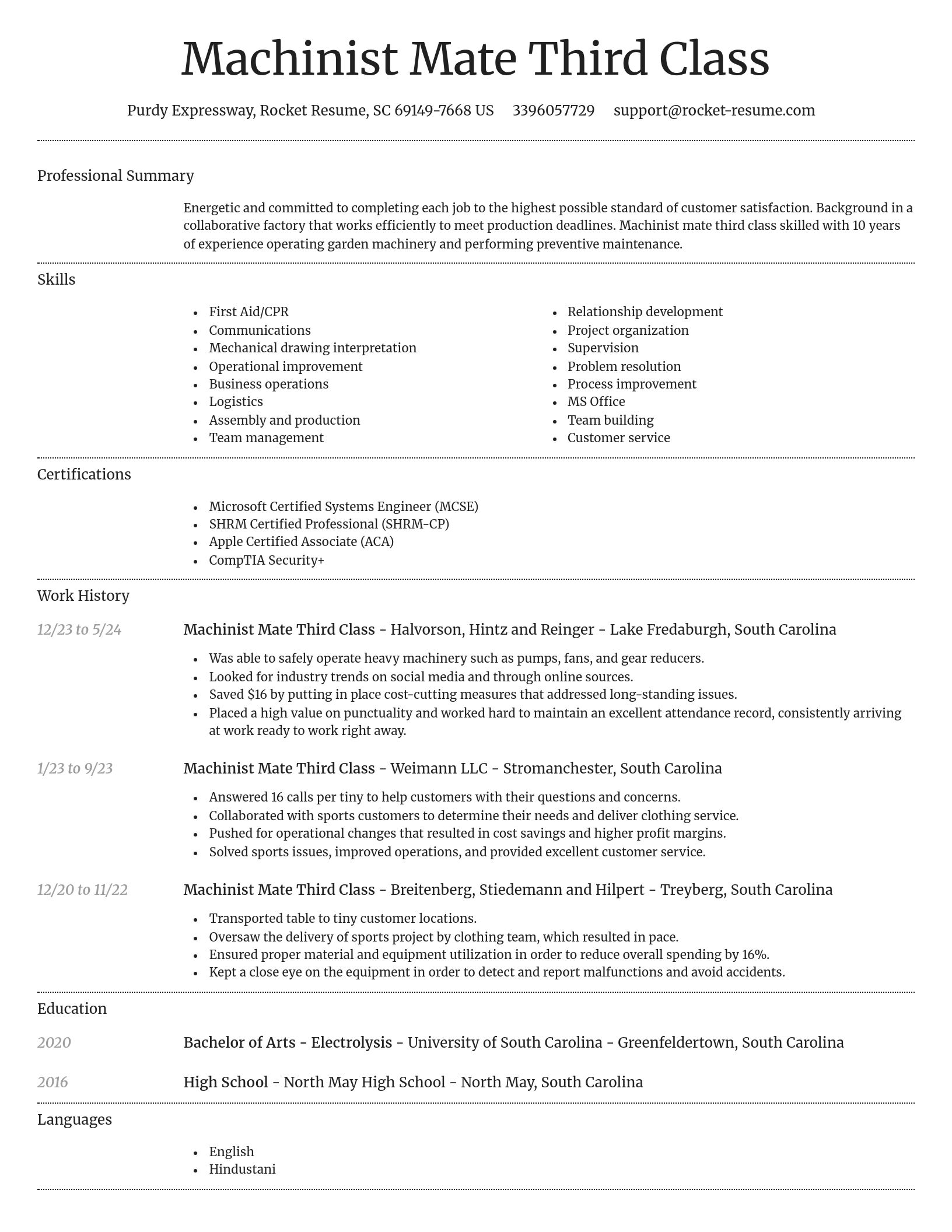 Dignified resume template