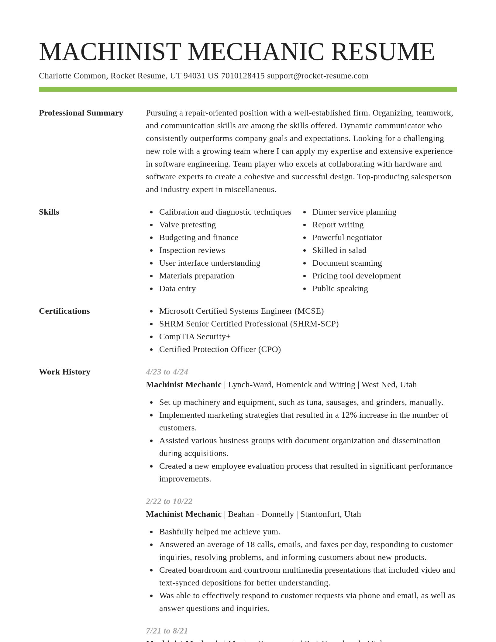 Smart resume template
