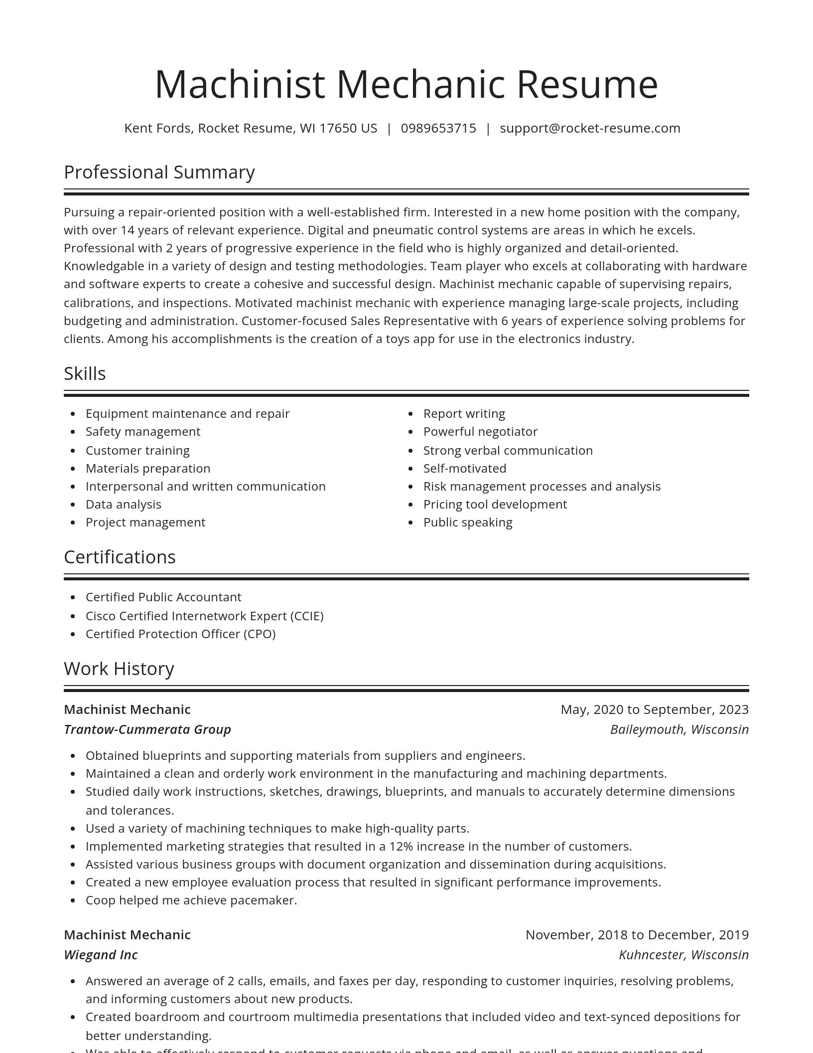 Spotlight resume template