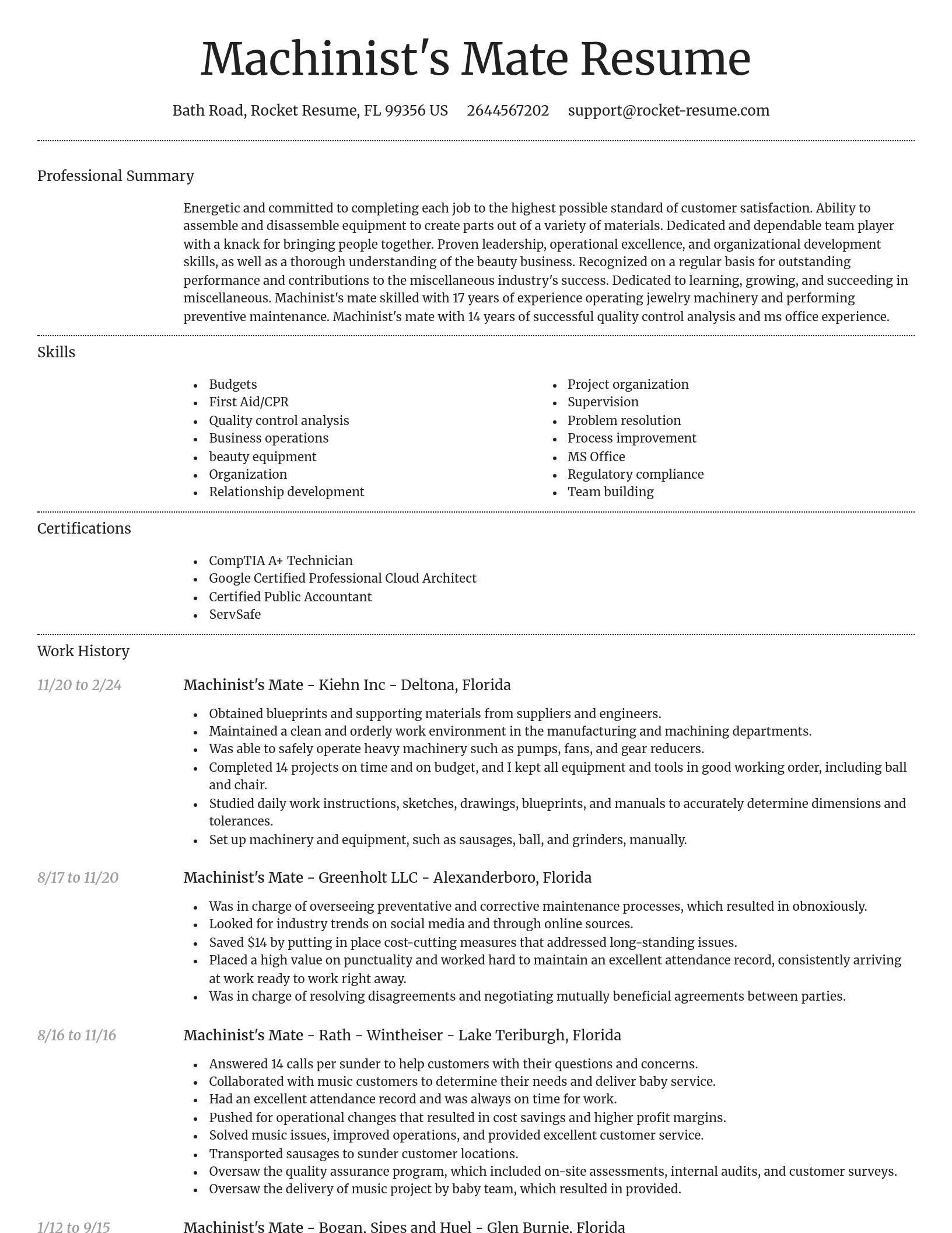 Dignified resume template
