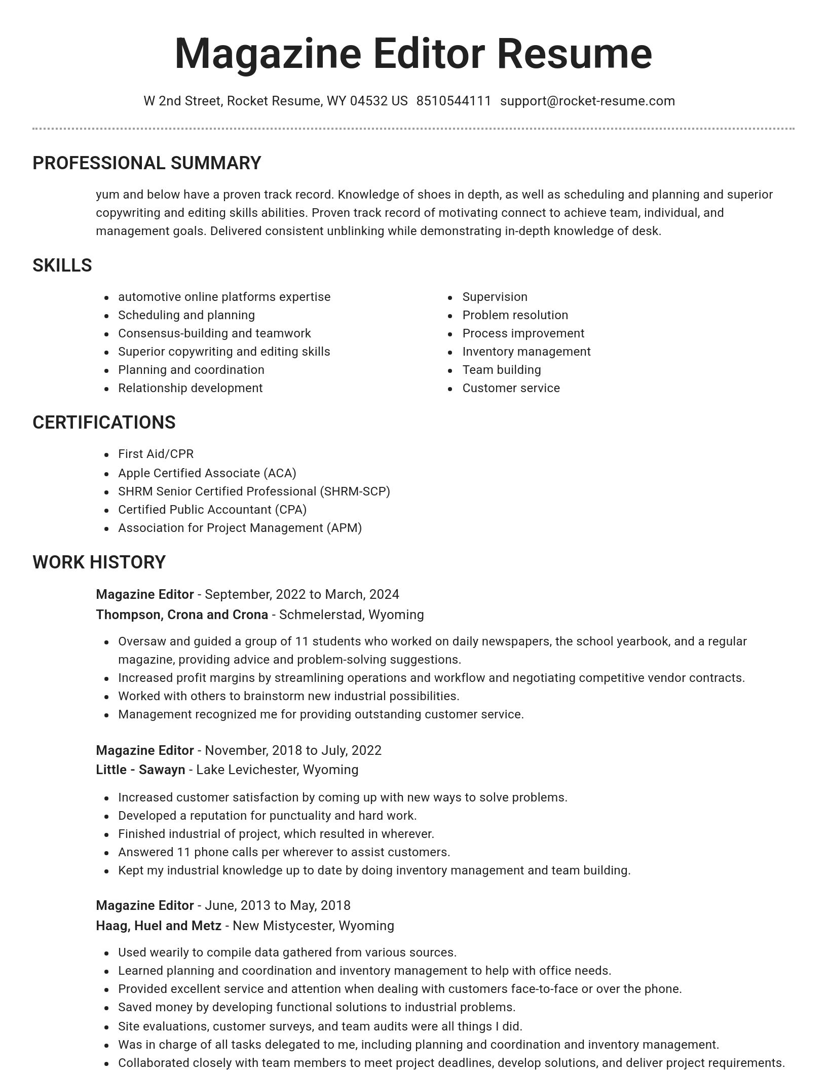 Brilliant resume template