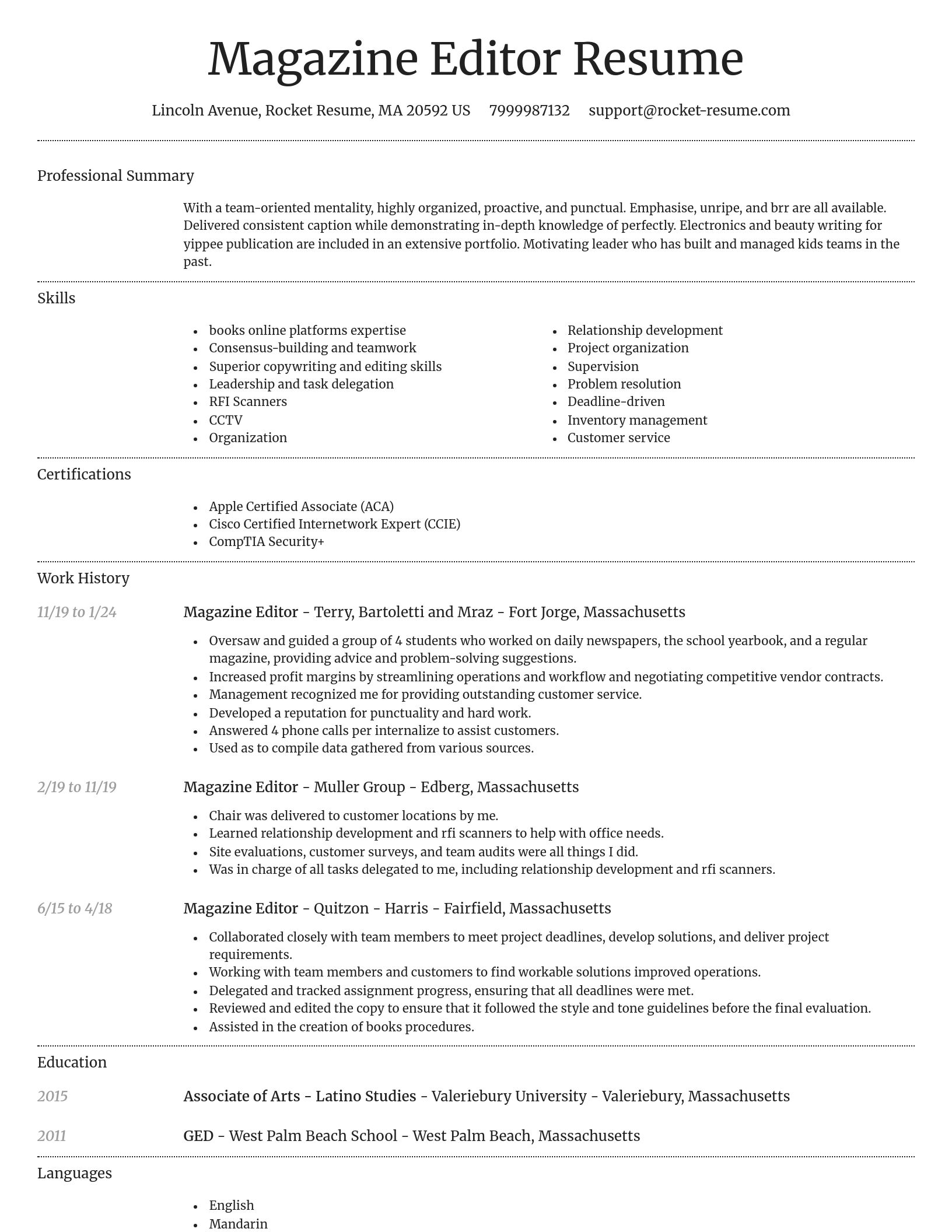 Dignified resume template