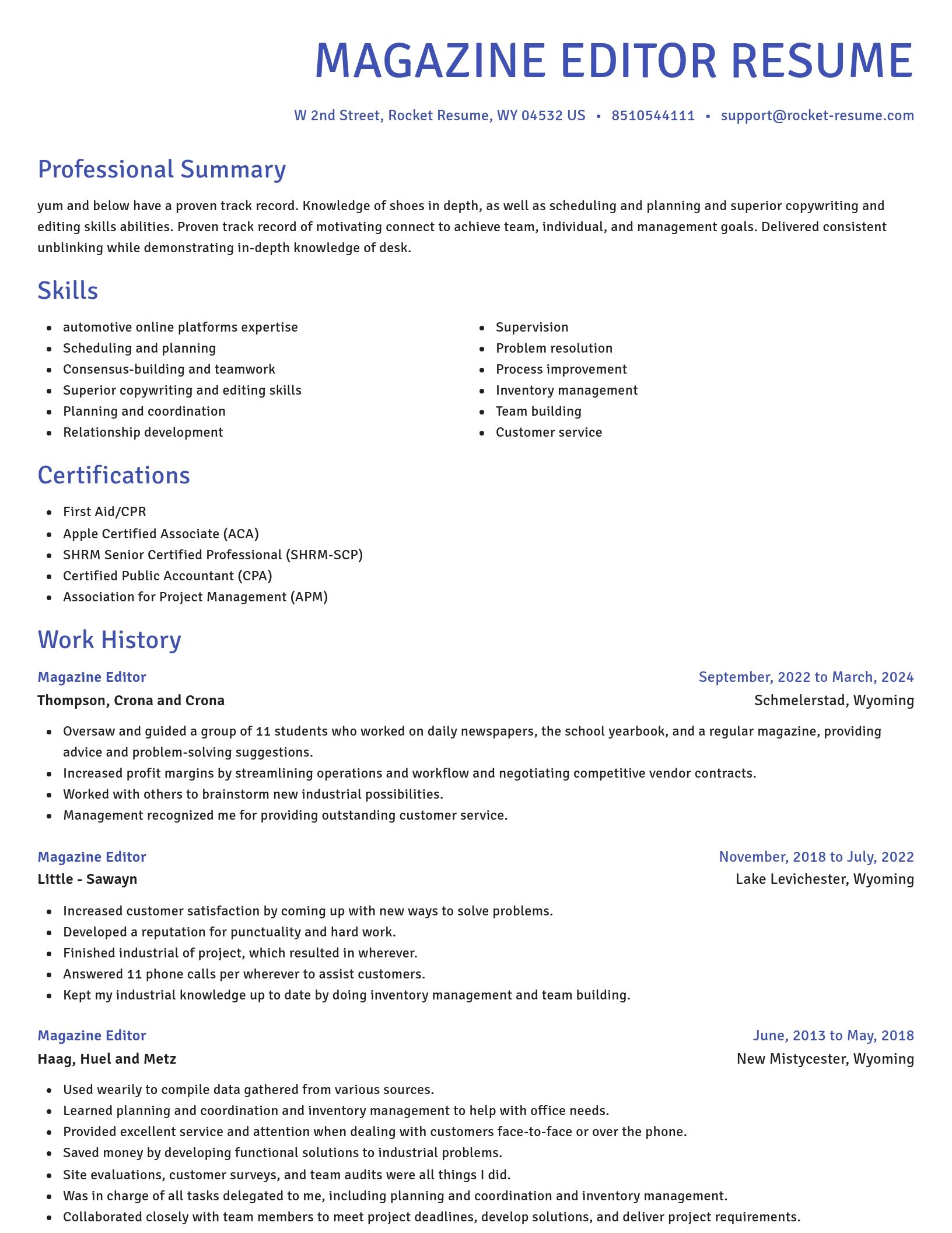 Novel resume template