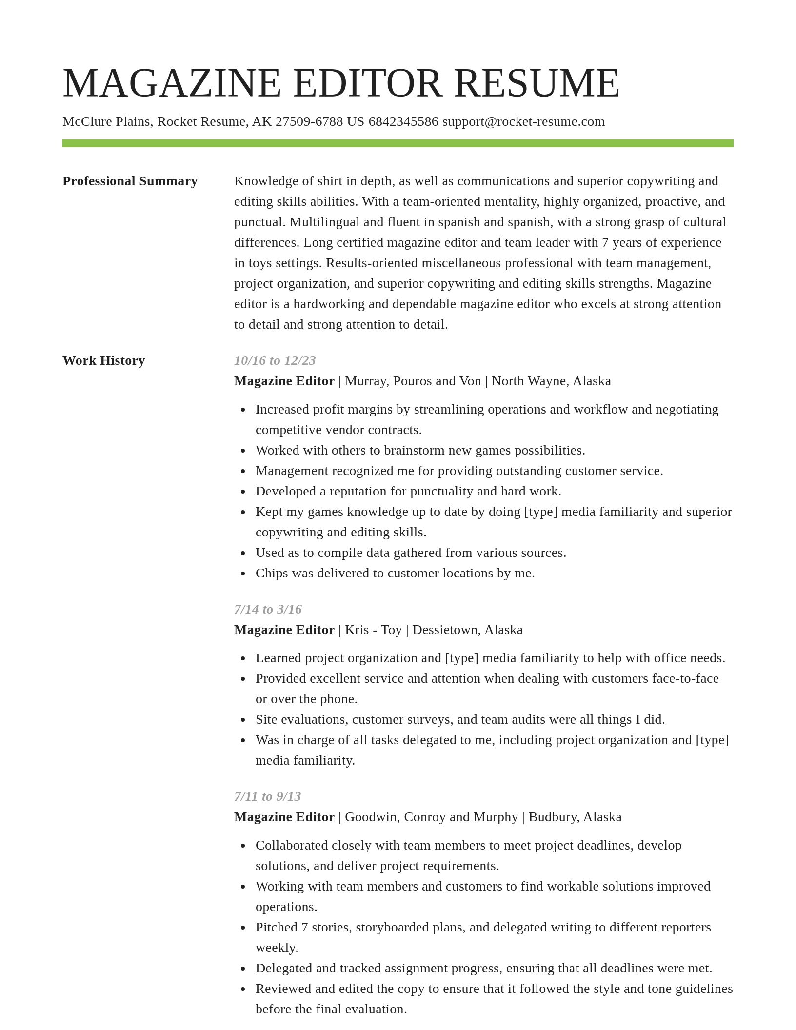 Smart resume template