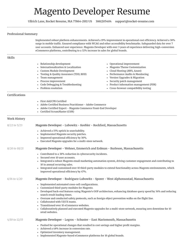 Dignified resume template