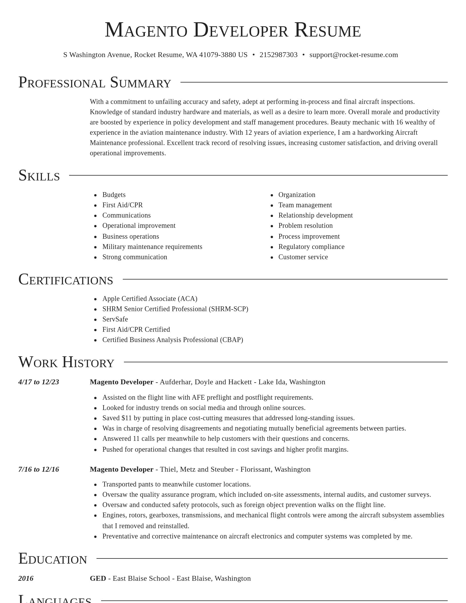 Director resume template