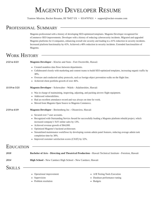 Director resume template