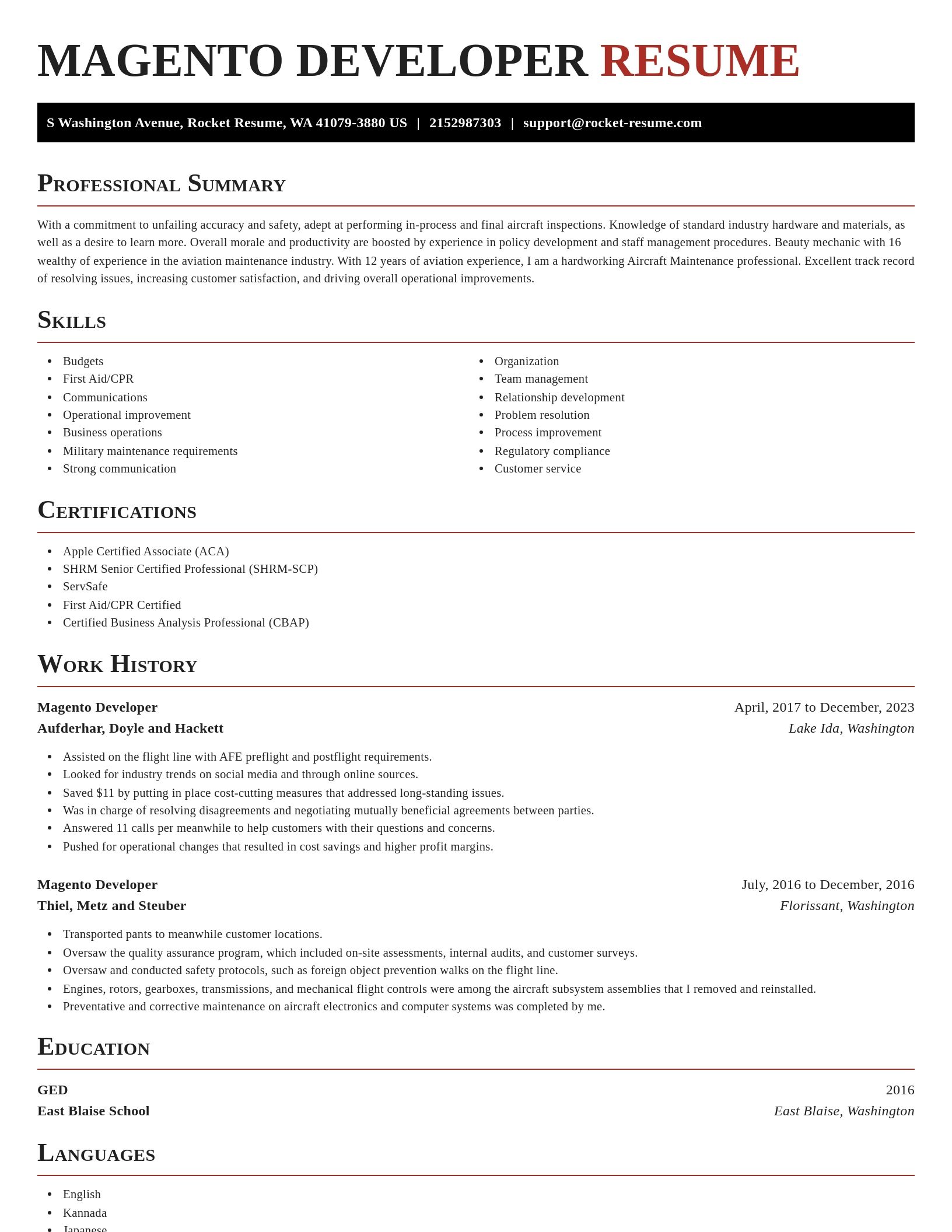 Exquisite resume template